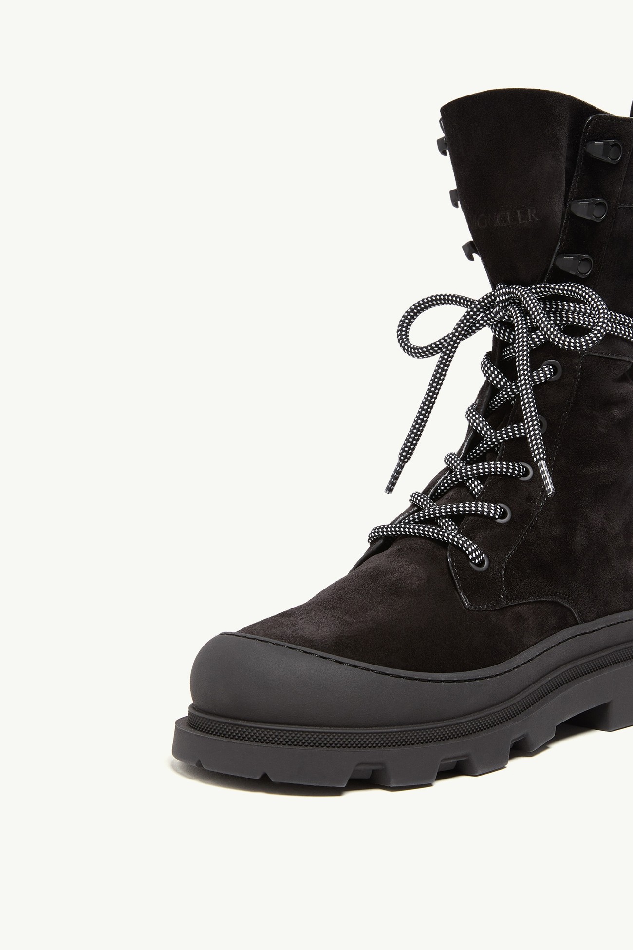Vera High Suede Lace-Up Boots Women Black Moncler 6