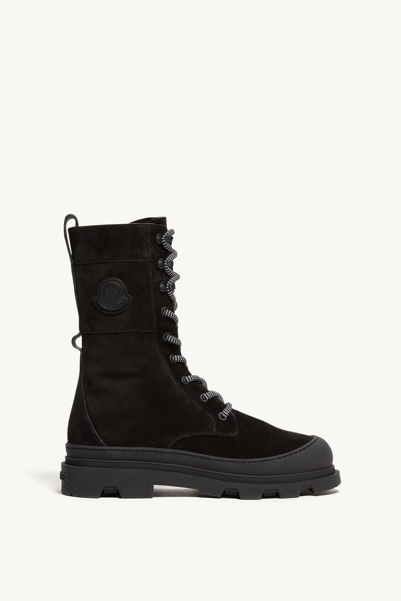 Stivali stringati Vera High in pelle scamosciata Donna Nero Moncler 0
