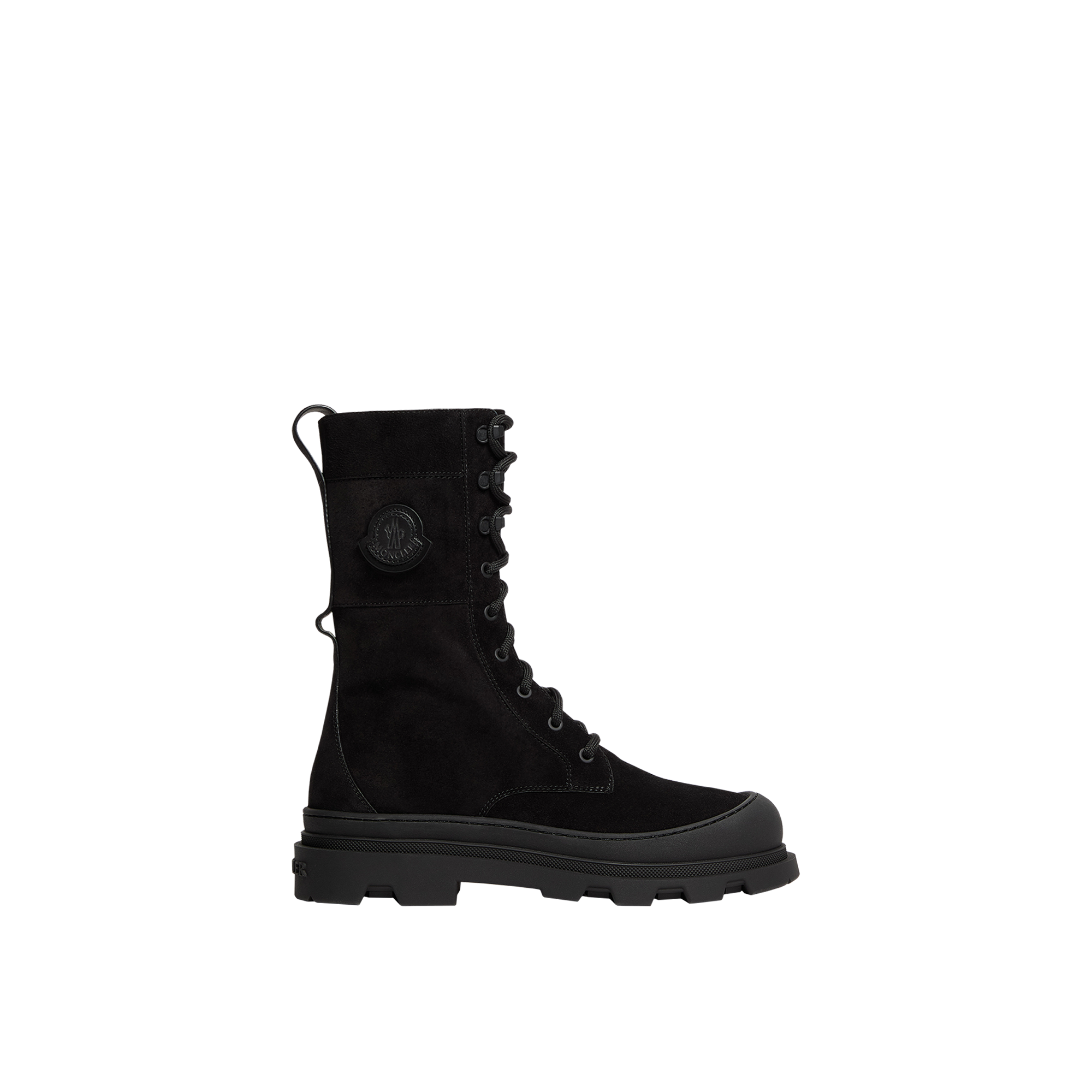 Moncler   Vera High Suede Lace-Up Boots for Women in Black, Size: 38