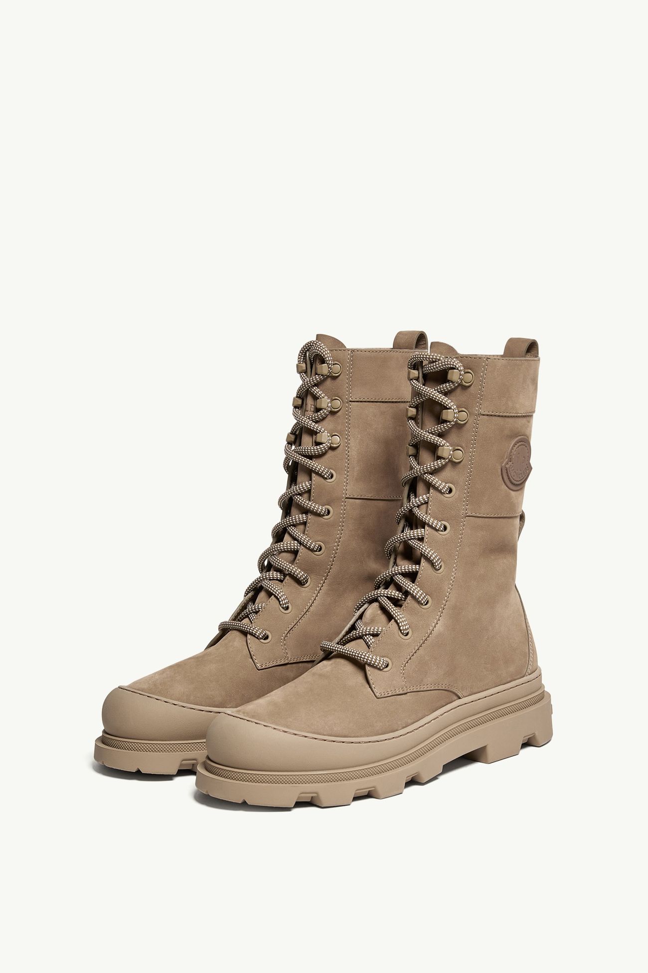 Vera High 누벅 레이스업 부츠 여성 올리브 그린 Moncler 3