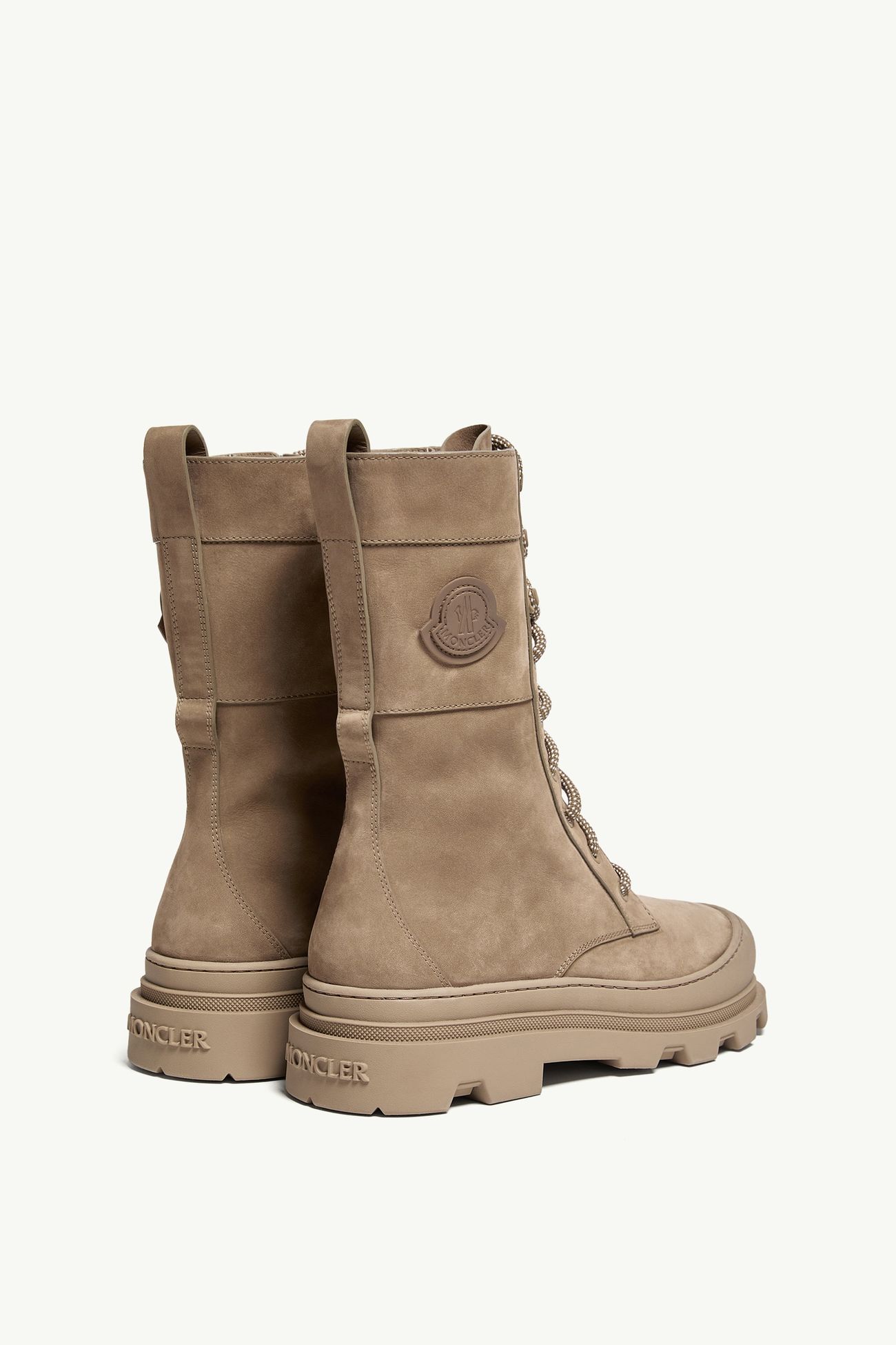 Vera High 누벅 레이스업 부츠 여성 올리브 그린 Moncler 4