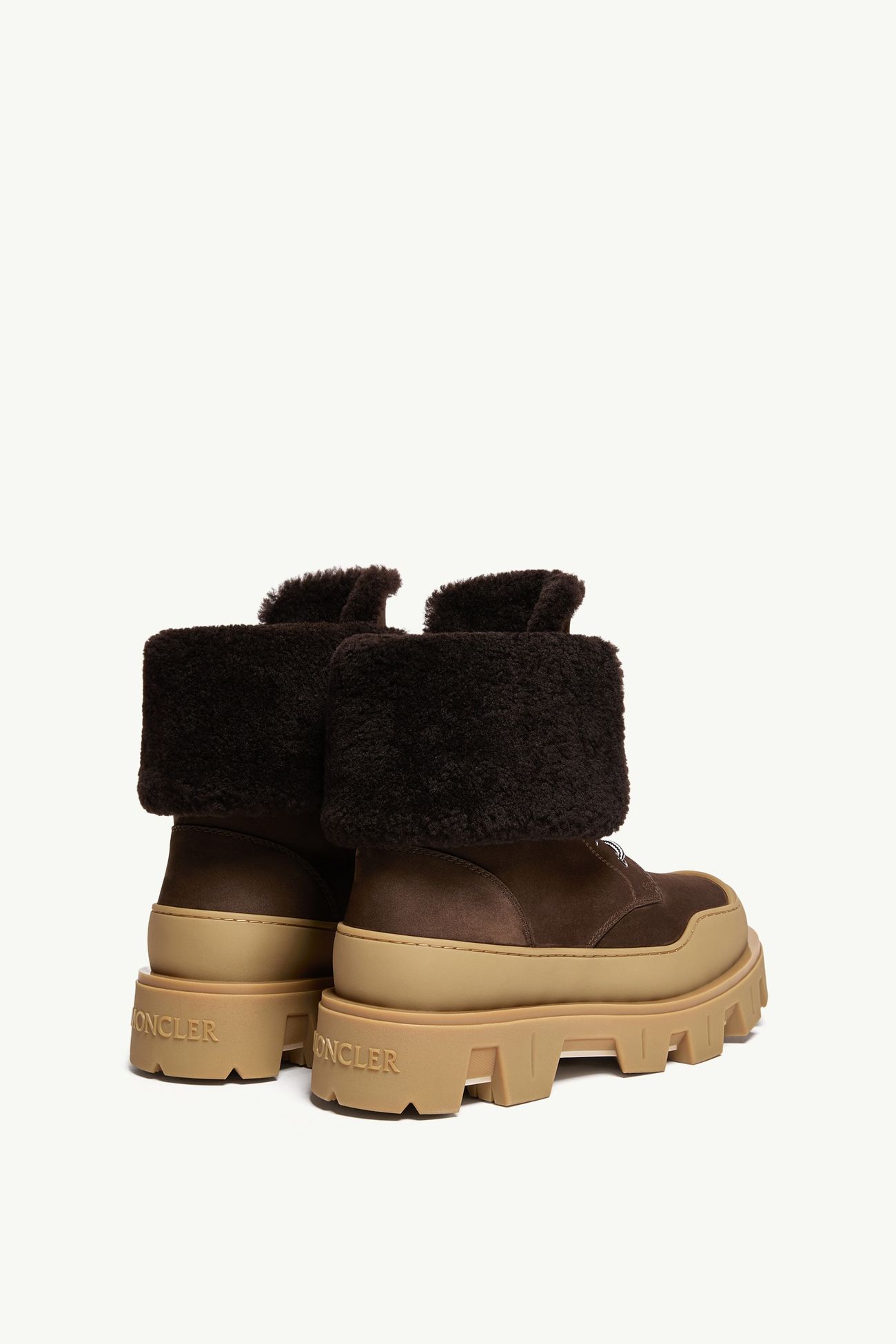 Stivali Peak Snowcap in Nabuk e Shearling Donna Marrone Moncler 4