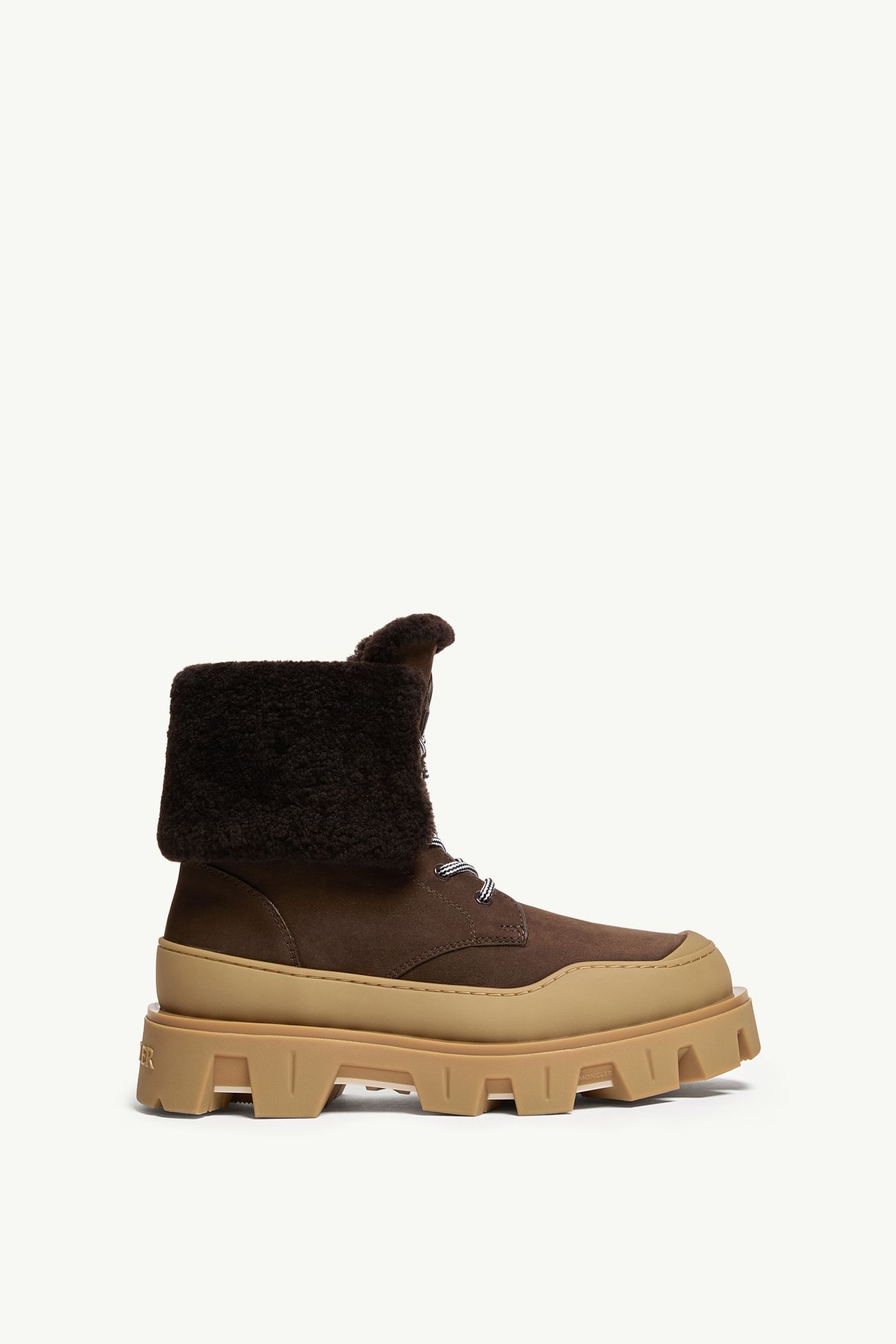 Stivali Peak Snowcap in Nabuk e Shearling Donna Marrone Moncler 0