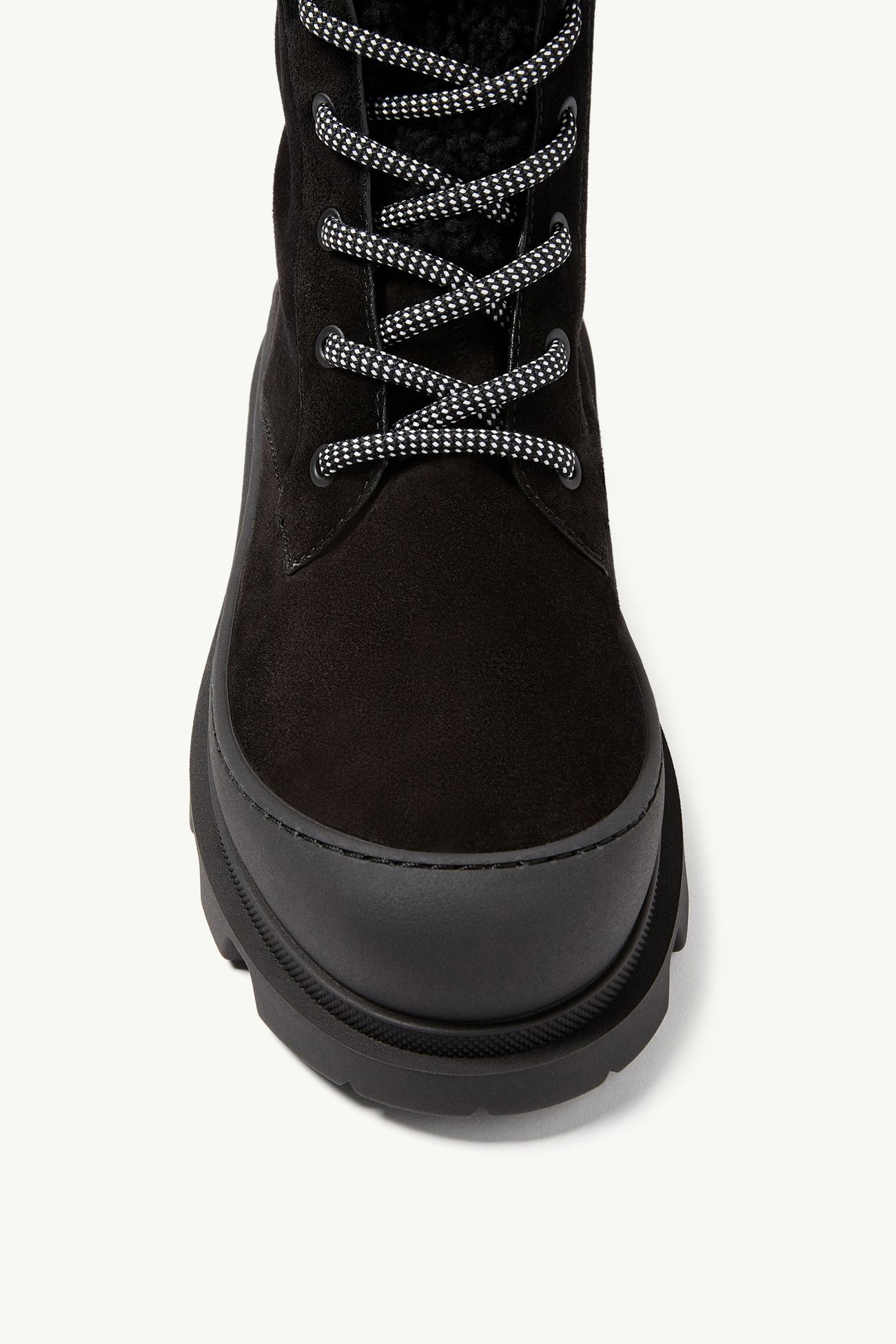 Botas con cordones de ante y lana de oveja joven Vera High Mujer Negro Moncler 2