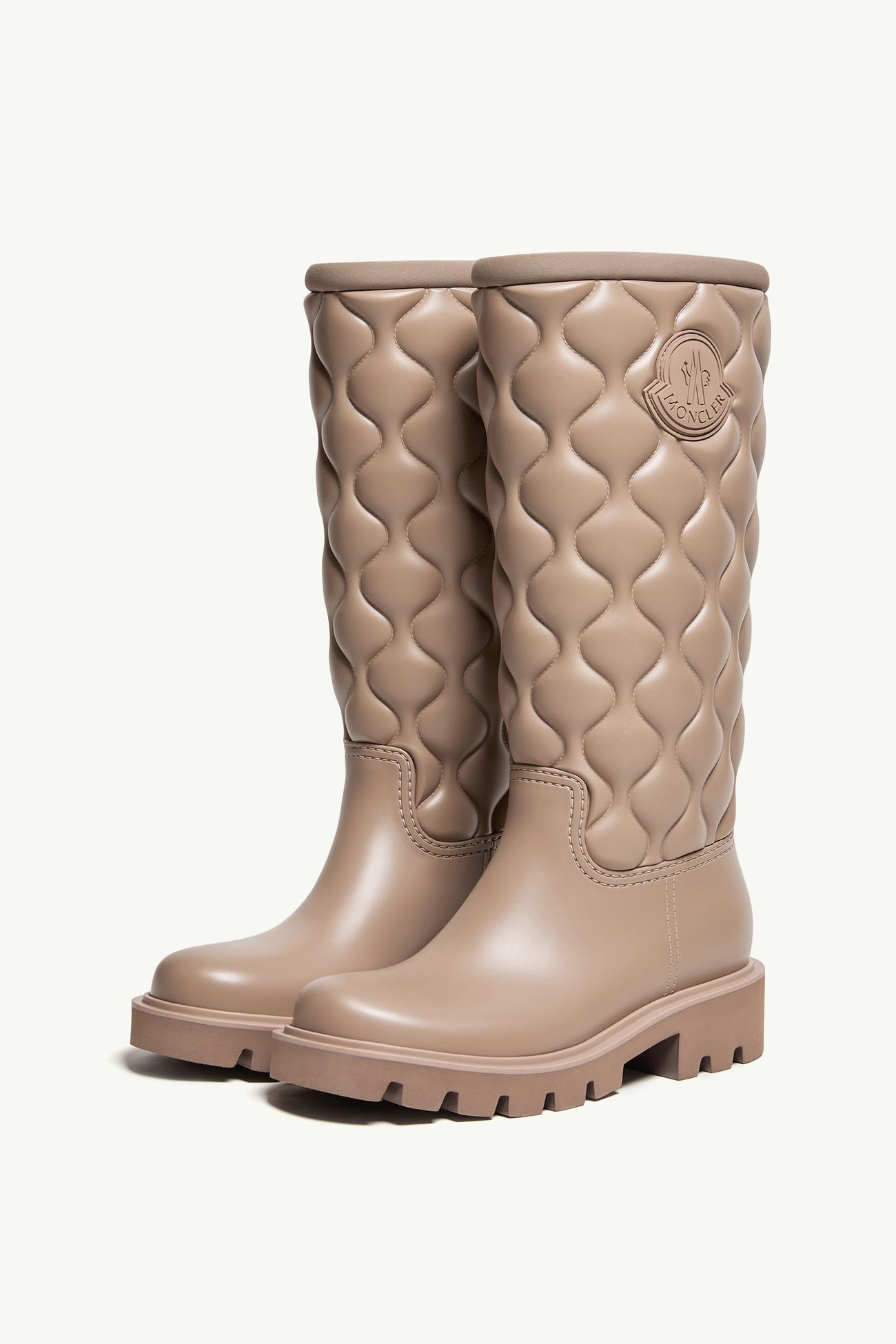 Kickstream High Rain Boots Women Grey   Beige Moncler 3