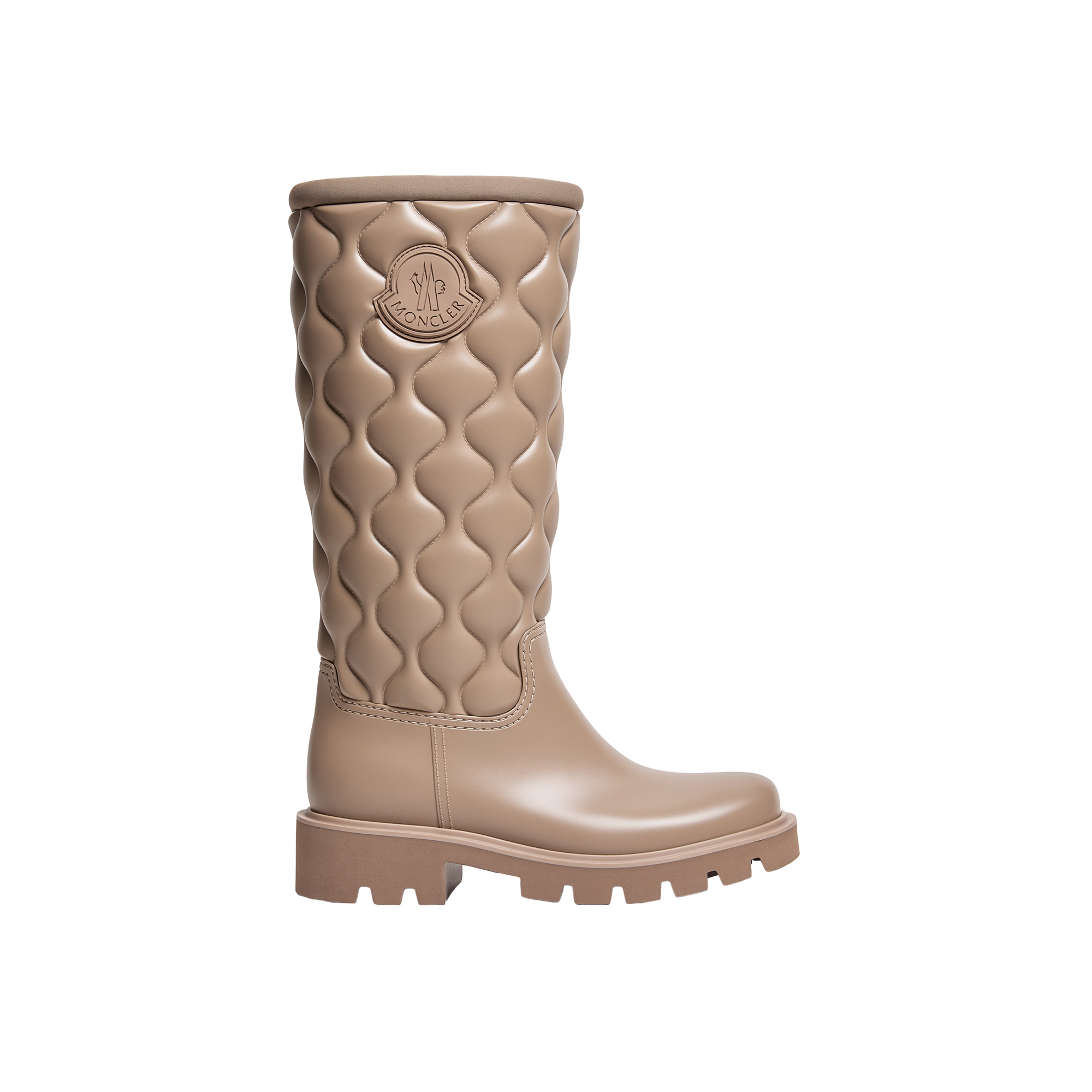 Moncler   Kickstream High Rain Boots for Women in Beige, Size: 39