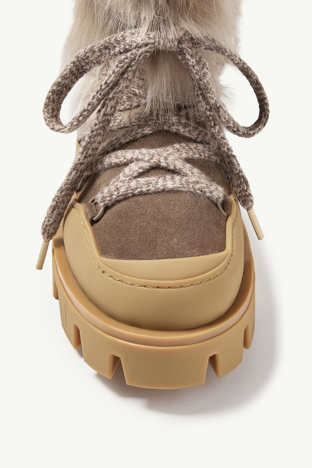 Bottes en shearling et daim Peak Après Femmes Vert Olive Moncler 2