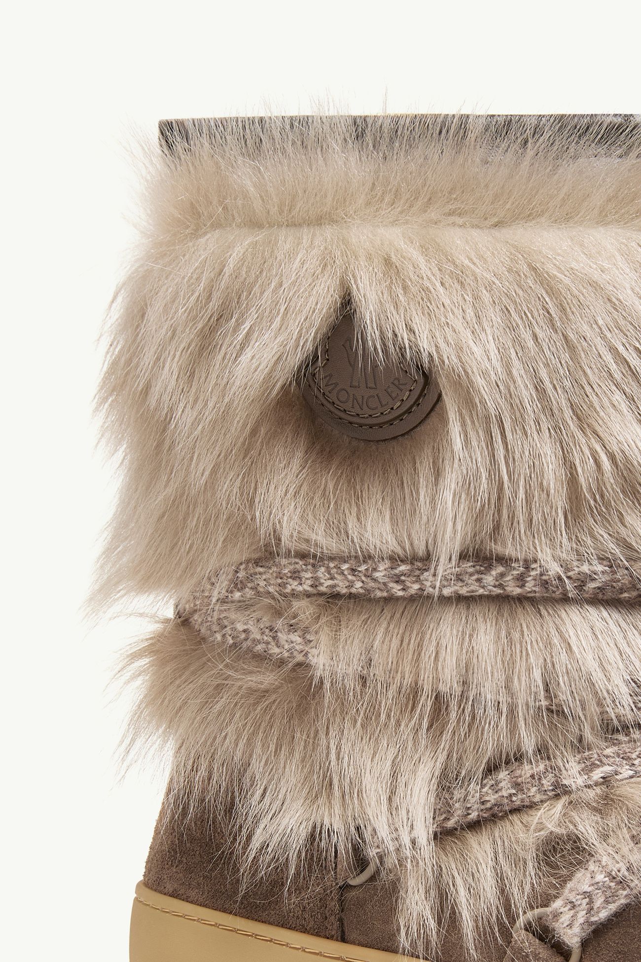 Peak Après Shearling & Suede Boots Women Olive Green Moncler 6