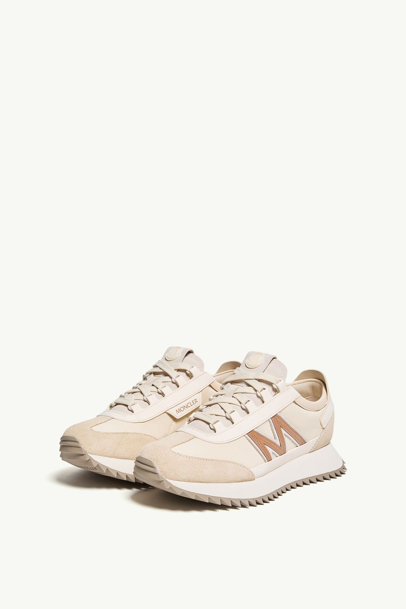 Pacey2 Suede & Nubuck Trainers Women Light Beige Moncler 3