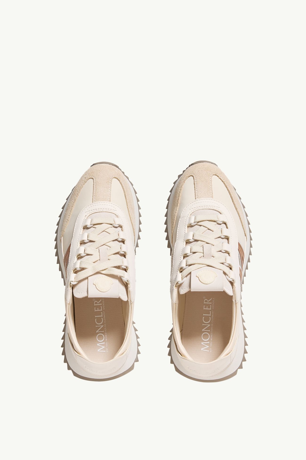 Pacey2 Suede & Nubuck Trainers Women Light Beige Moncler 5