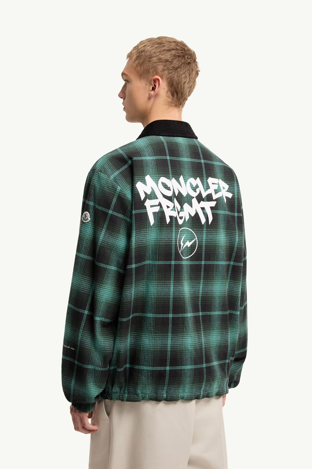 Moncler x Fragment Ryūha雙面恤衫式外套 男士 黑色和綠色 Moncler 4