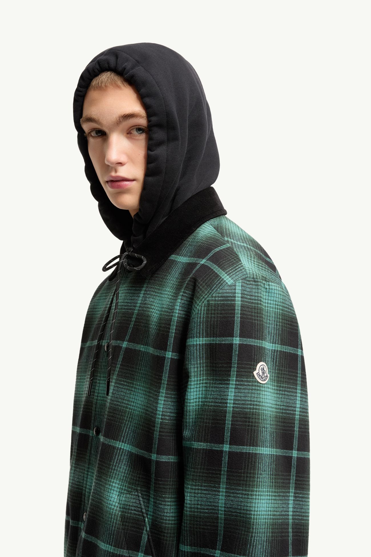 Moncler x Fragment Ryūha シャツジャケット メンズ ブラック& グリーン Moncler 7