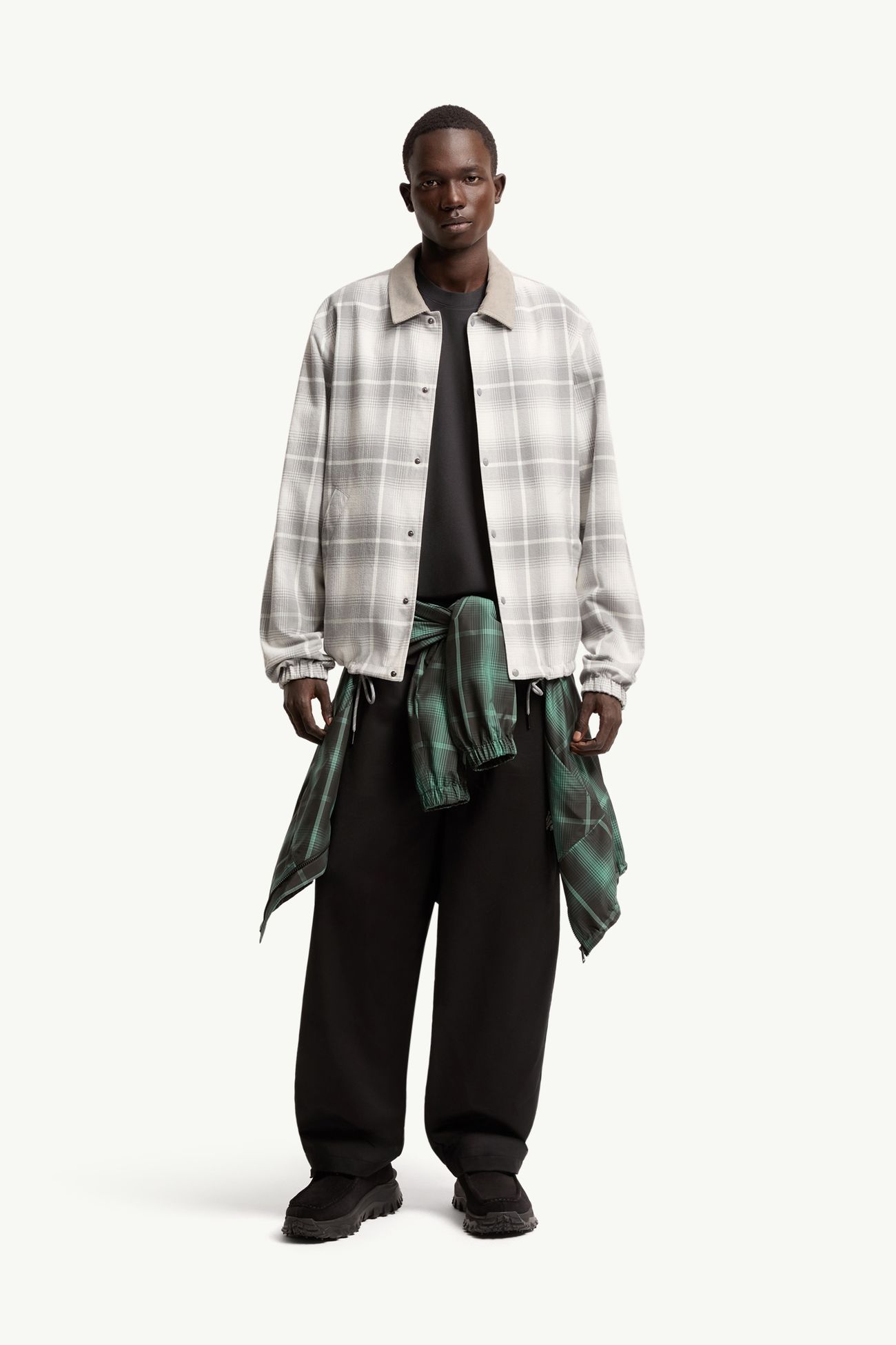 Moncler x Fragment Ryūha シャツジャケット メンズ ホワイト & グレー Moncler 0