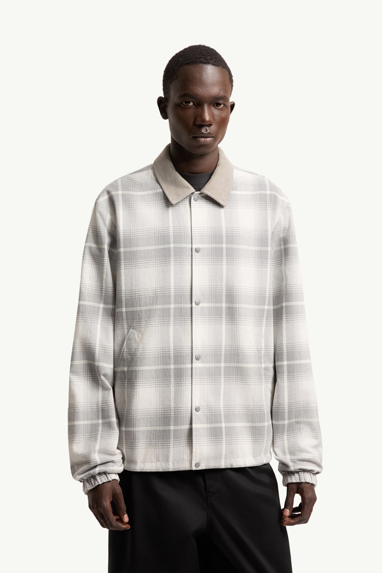Giacca camicia reversibile Moncler x Fragment Ryūha Uomo Bianco & Grigio Moncler 3