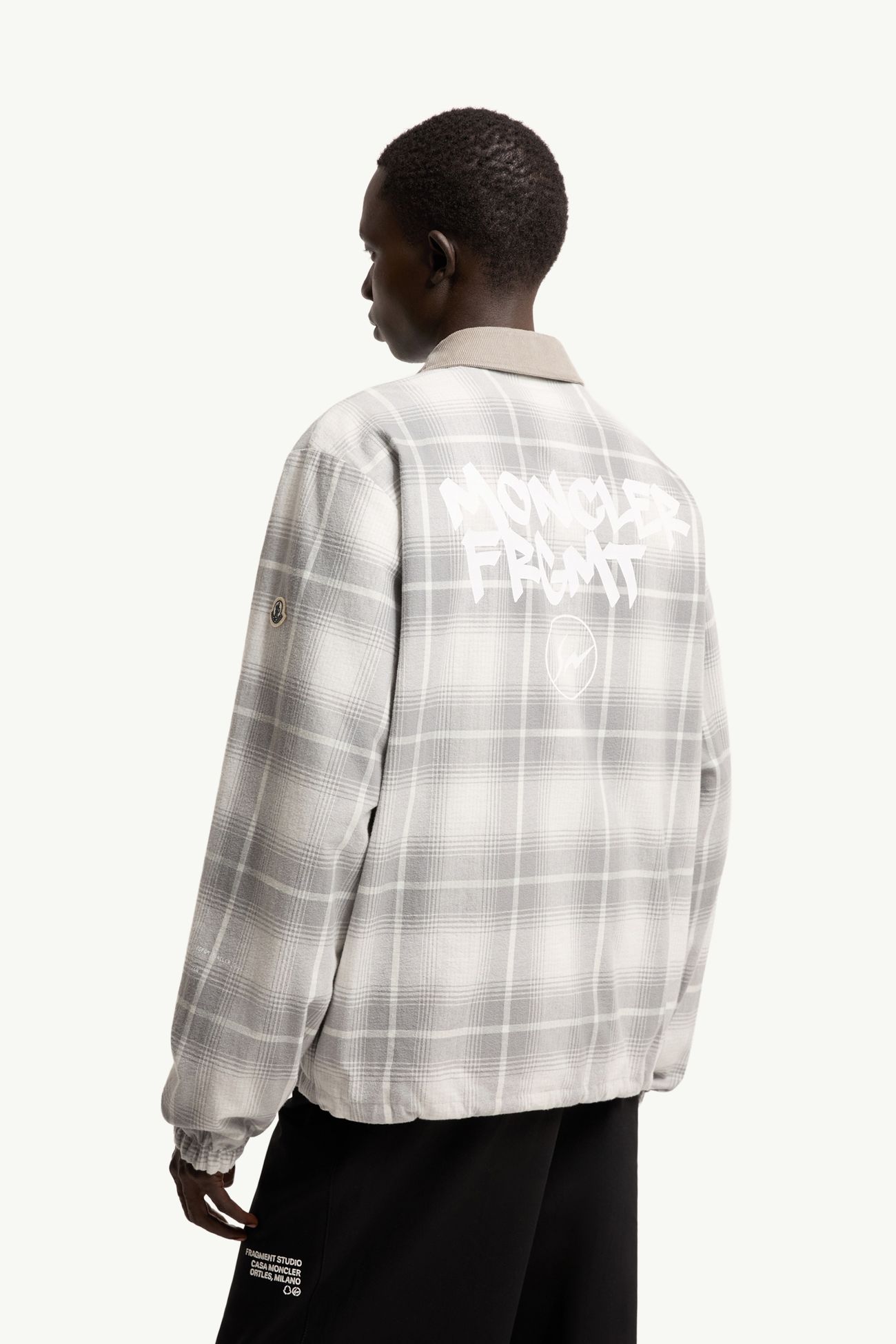 Moncler x Fragment Ryūha雙面恤衫式外套 男士 白色和灰色 Moncler 4