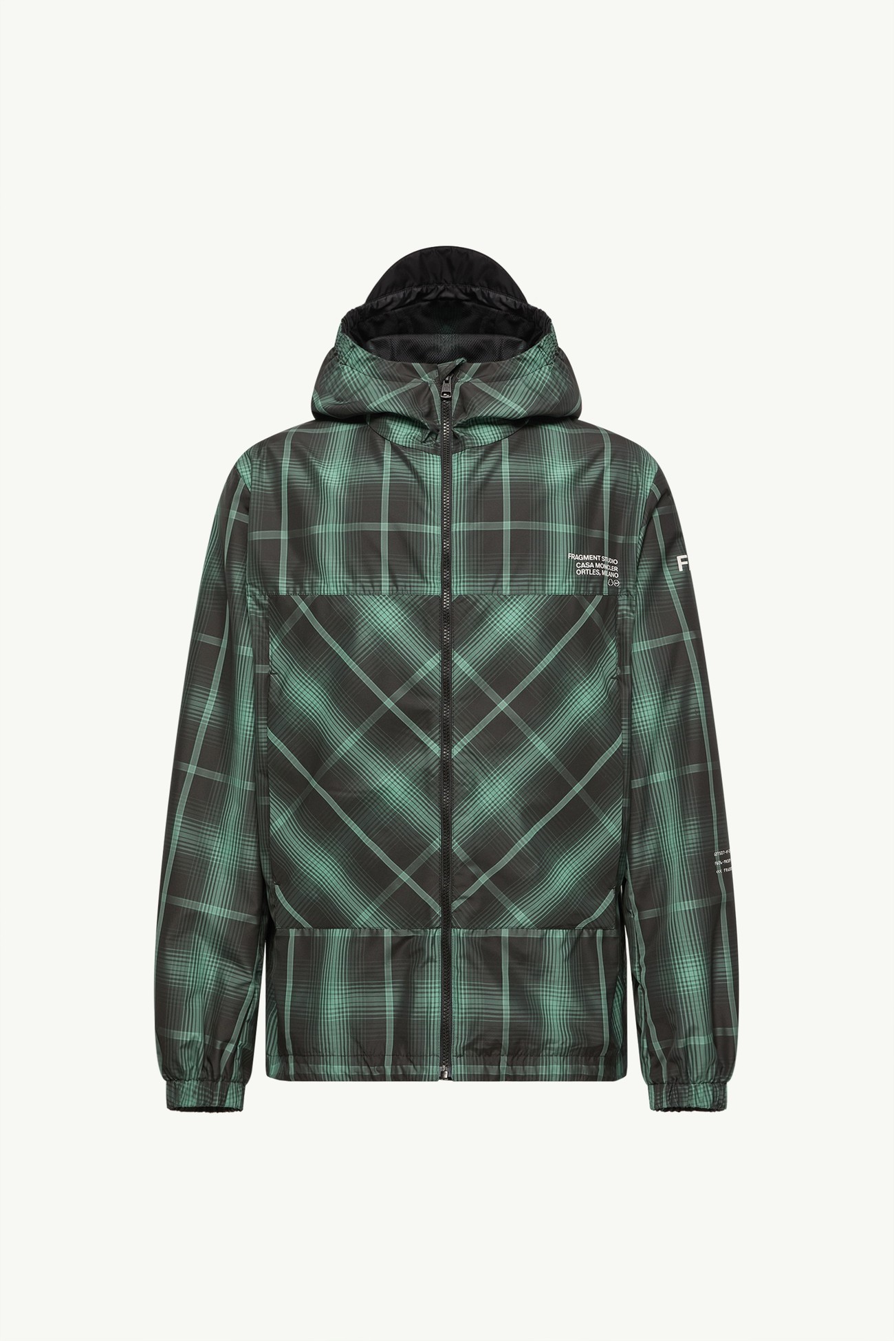 Cortavientos con capucha Moncler x Fragment Jitsuyō Hombre Negro & Verde Moncler 2