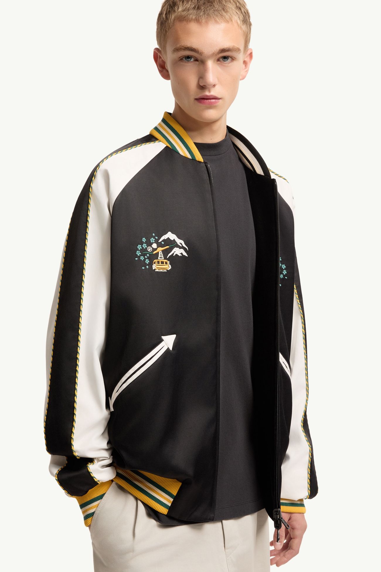 Moncler x Fragment Yūgō Embroidered Reversible Souvenir Jacket Men Black & White Moncler 6
