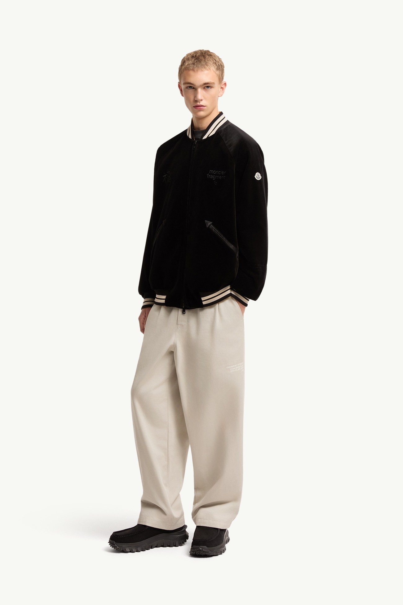 Moncler x Fragment Yūgō Embroidered Reversible Souvenir Jacket Men Black & White Moncler 9