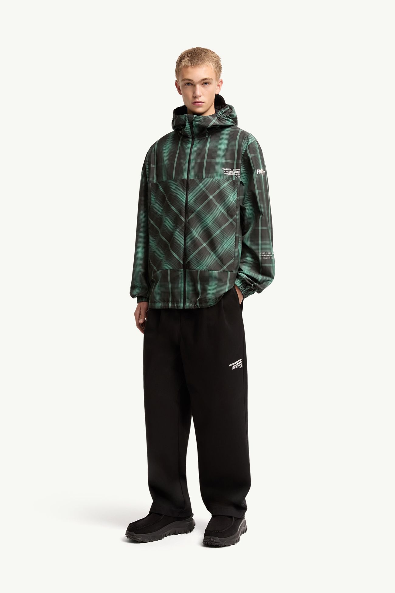 Moncler x Fragment棉質華達呢長褲 男士 黑色 Moncler 0