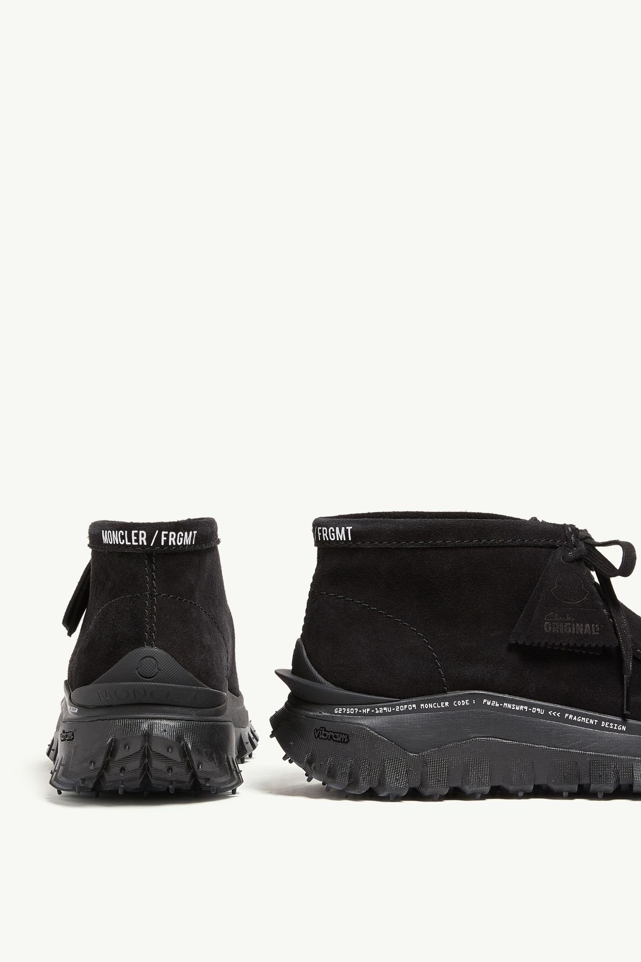 Moncler x Fragment x Clarks Trailgrip Wallabee GTX麂皮靴 男士 黑色 Moncler 7