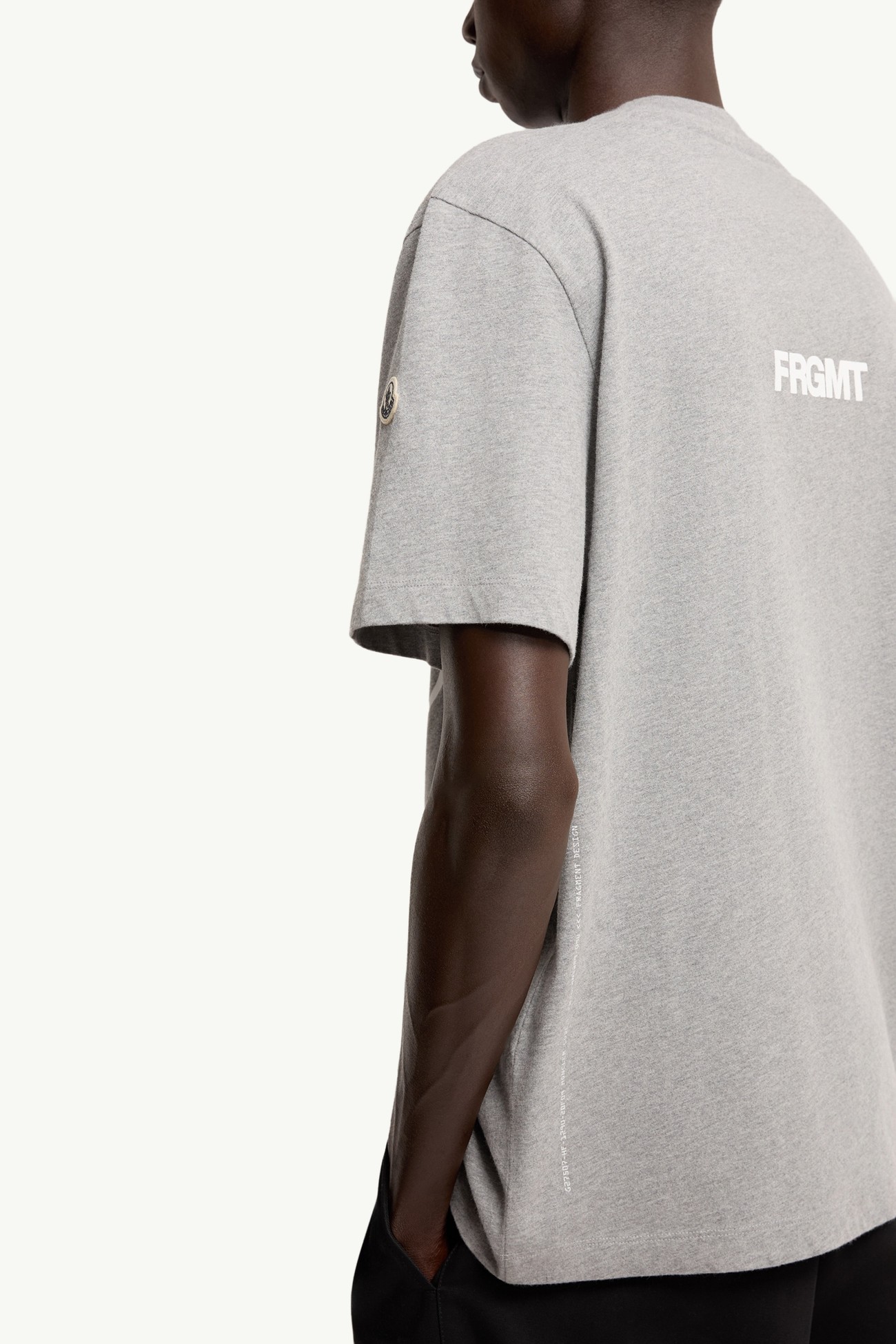T-shirt in cotone con stampa cane Moncler x Fragment Uomo Grigio Moncler 5