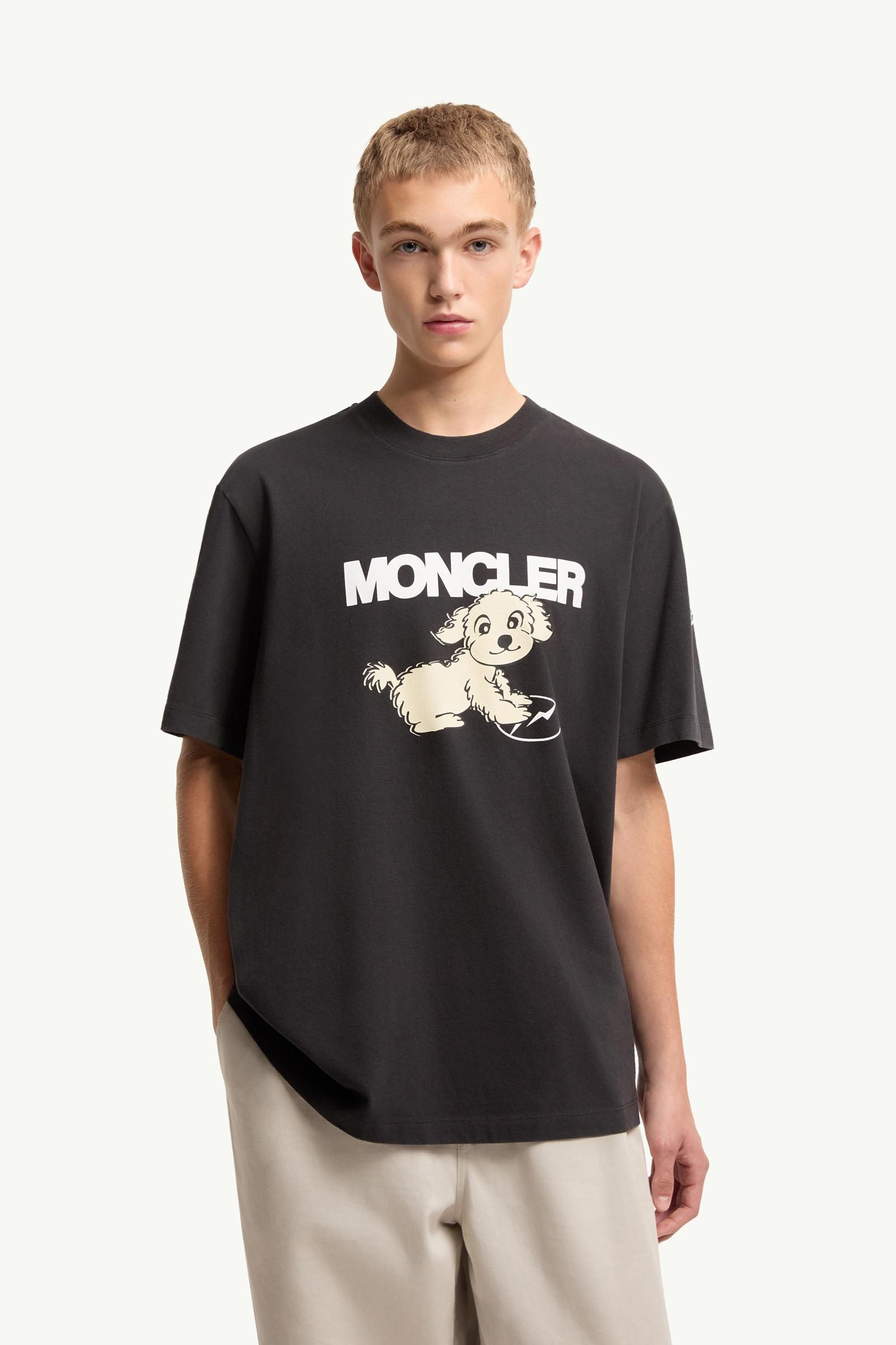 Black Moncler x Fragment Dog Print Cotton T-Shirt - Moncler x
