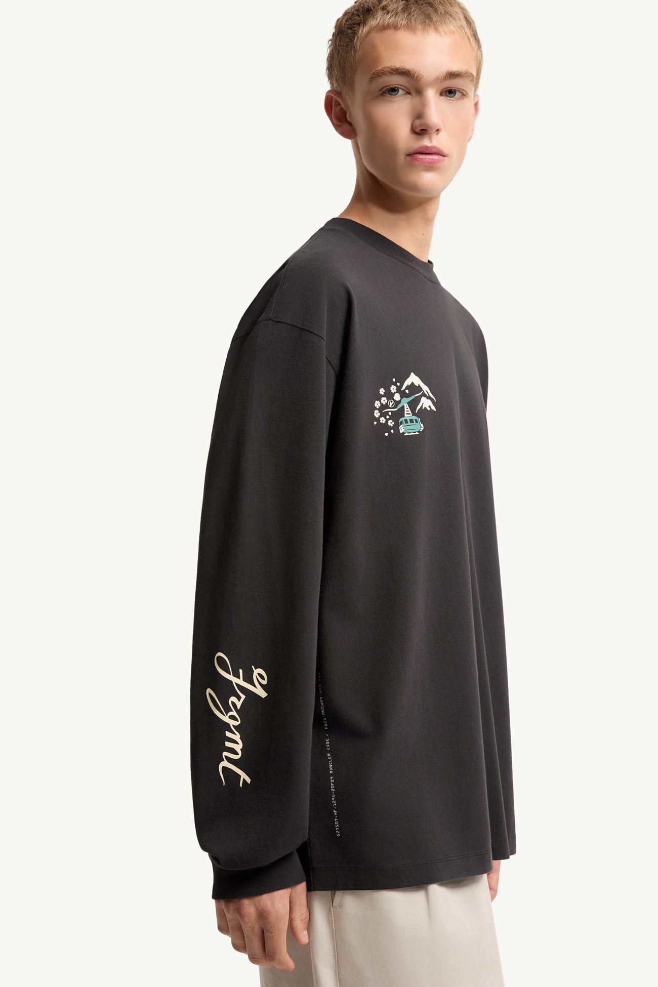 Moncler x Fragment Long Sleeve T-Shirt Men Black Moncler 5