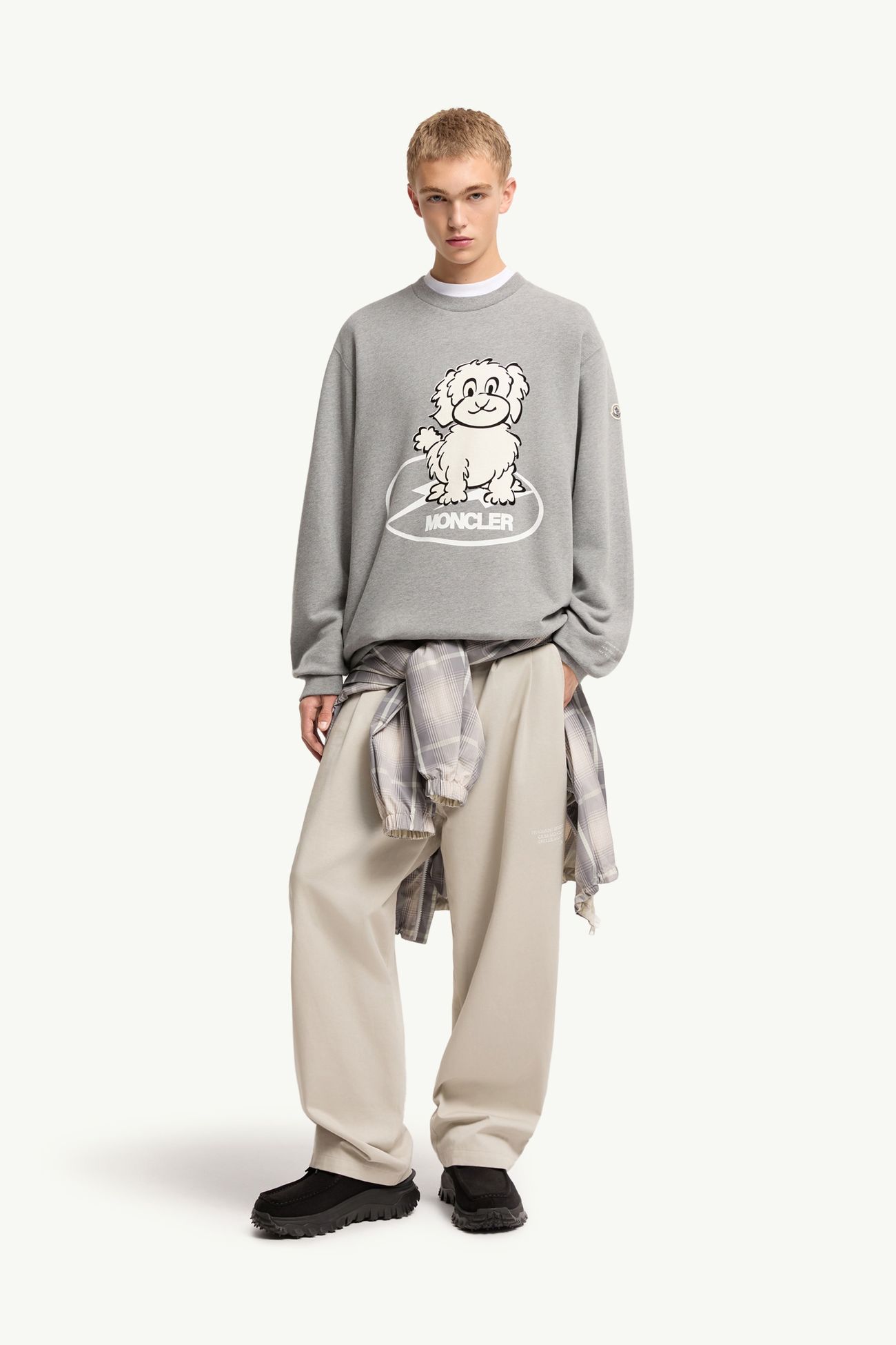 Moncler x Fragment小狗印花棉質衛衣 男士 灰色 Moncler 0