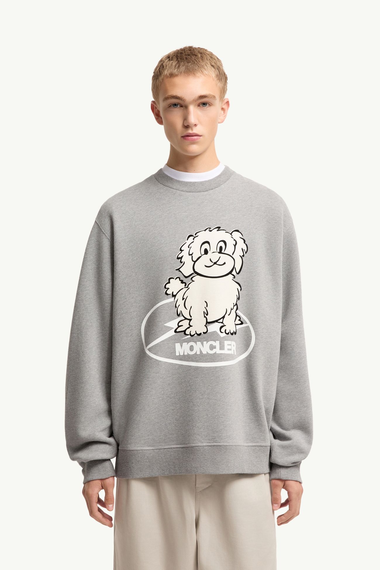 Moncler x Fragment小狗印花棉質衛衣 男士 灰色 Moncler 3
