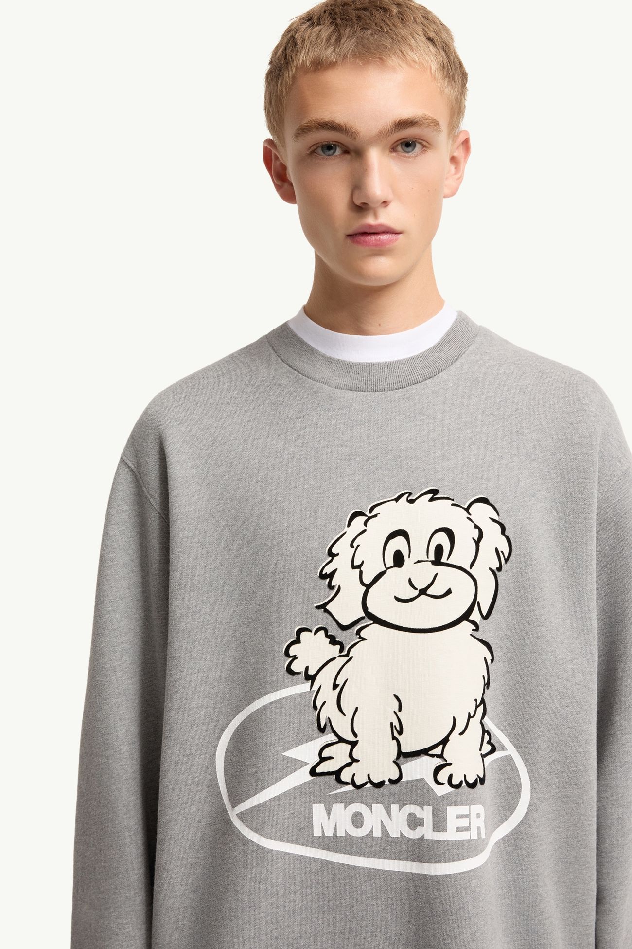 Moncler x Fragment小狗印花棉質衛衣 男士 灰色 Moncler 6