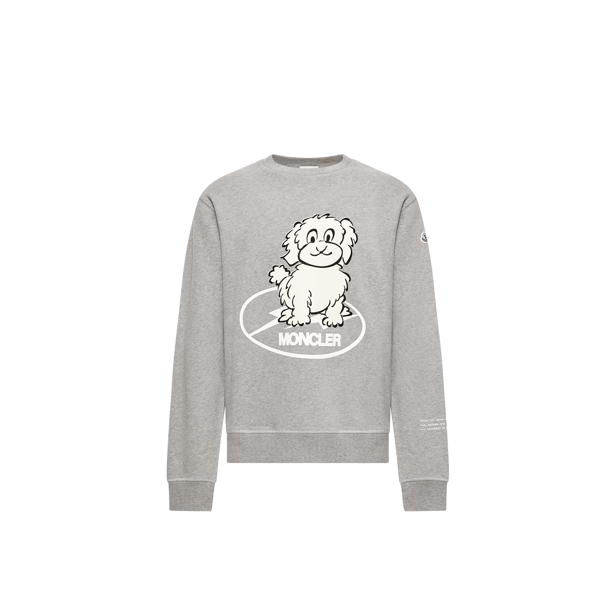 Moncler Felpa In Cotone Con Stampa Cane Uomo da Grigio, Taglia: Xl
