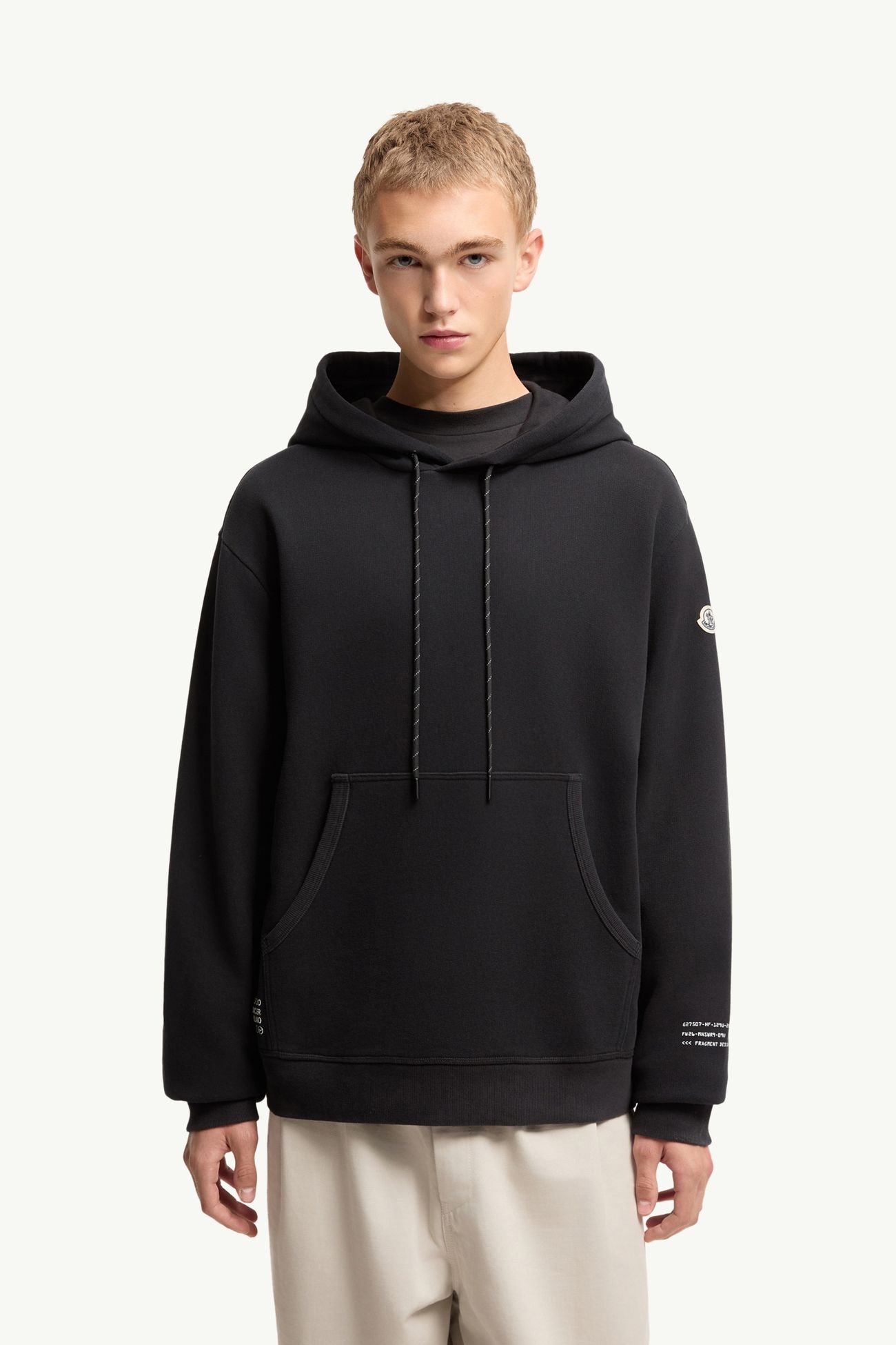Sweat à capuche en coton à logo Moncler x Fragment Hommes Noir Moncler 3