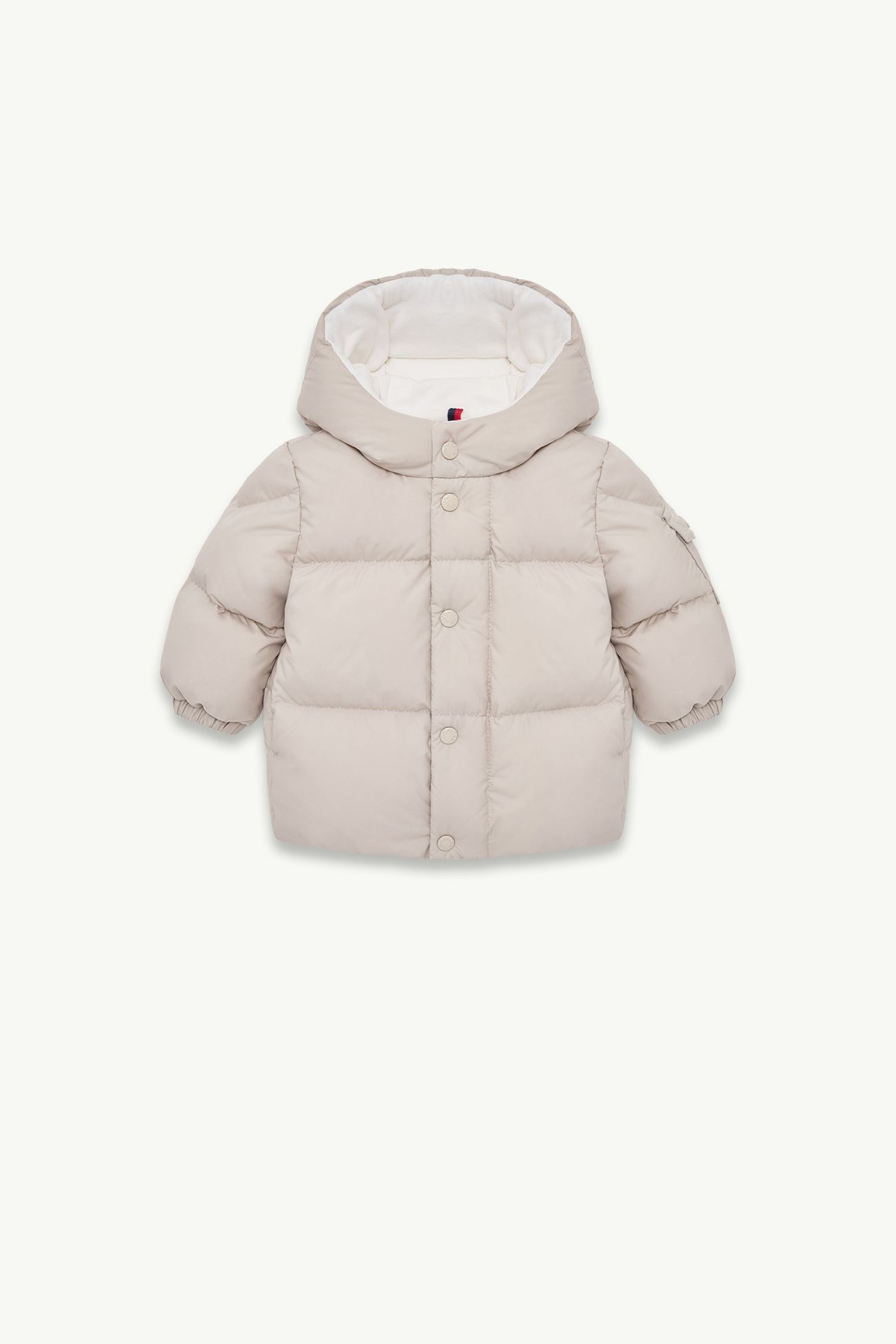 Jareth kurze Daunenjacke mit Kapuze Genderneutral Hellbeige Moncler 0