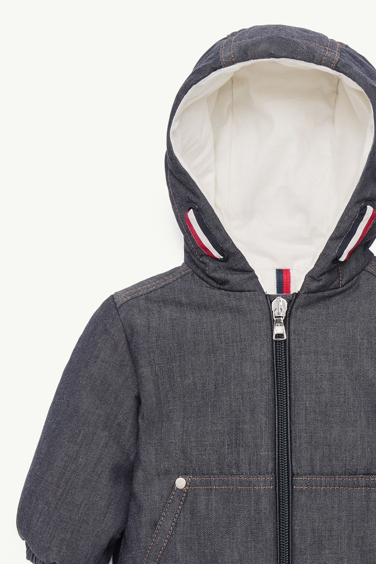 Alaric Denim Hooded Down Jacket Boy Dark Blue Moncler 1