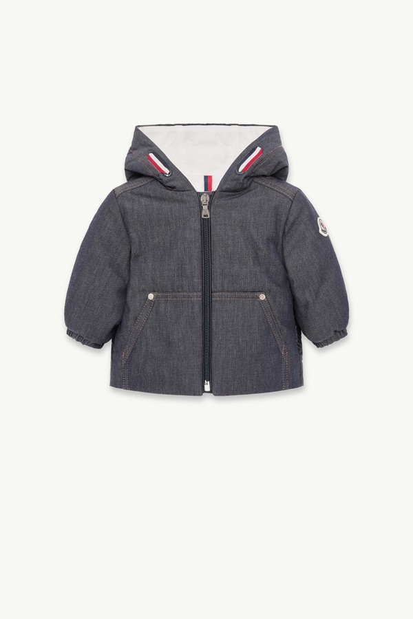 Alaric牛仔布連帽羽絨外套 男童 深藍色 Moncler 0