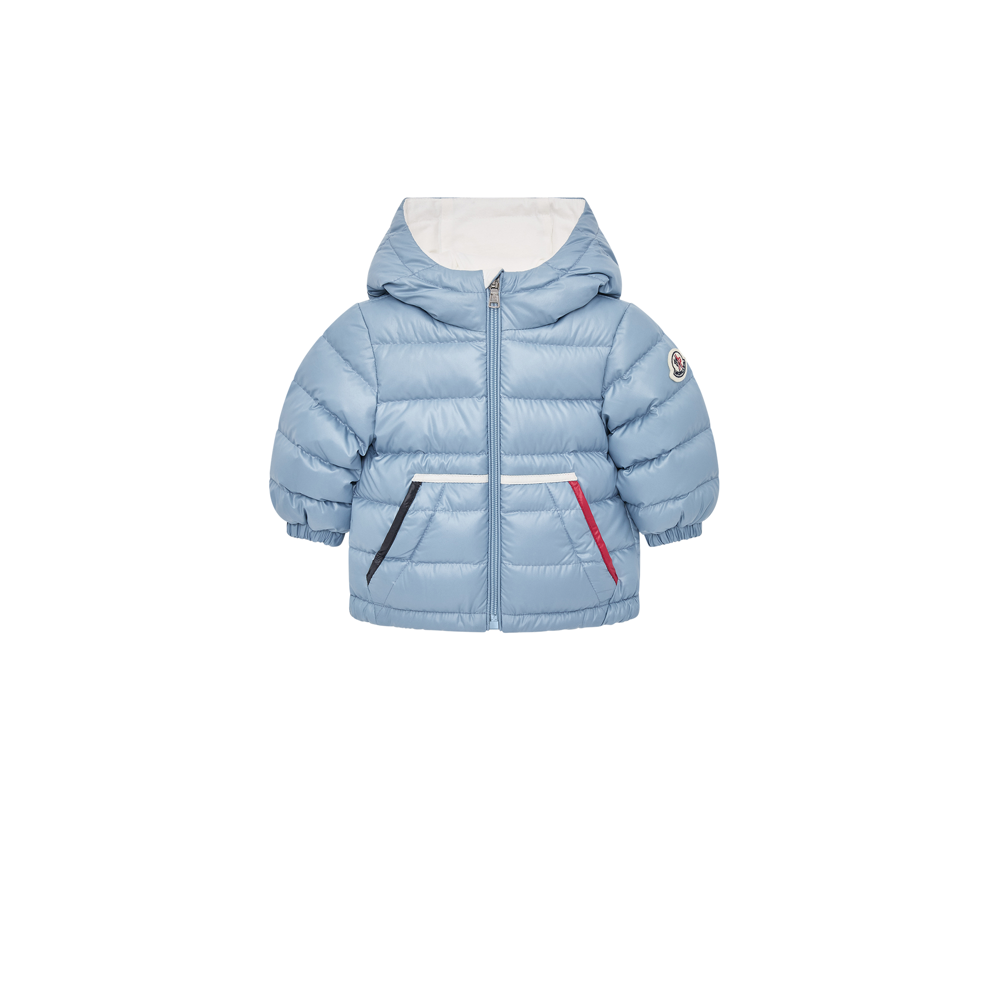 Moncler  Icarus Hooded Short Down Jacket for Boys in Blue, Size: 3Y