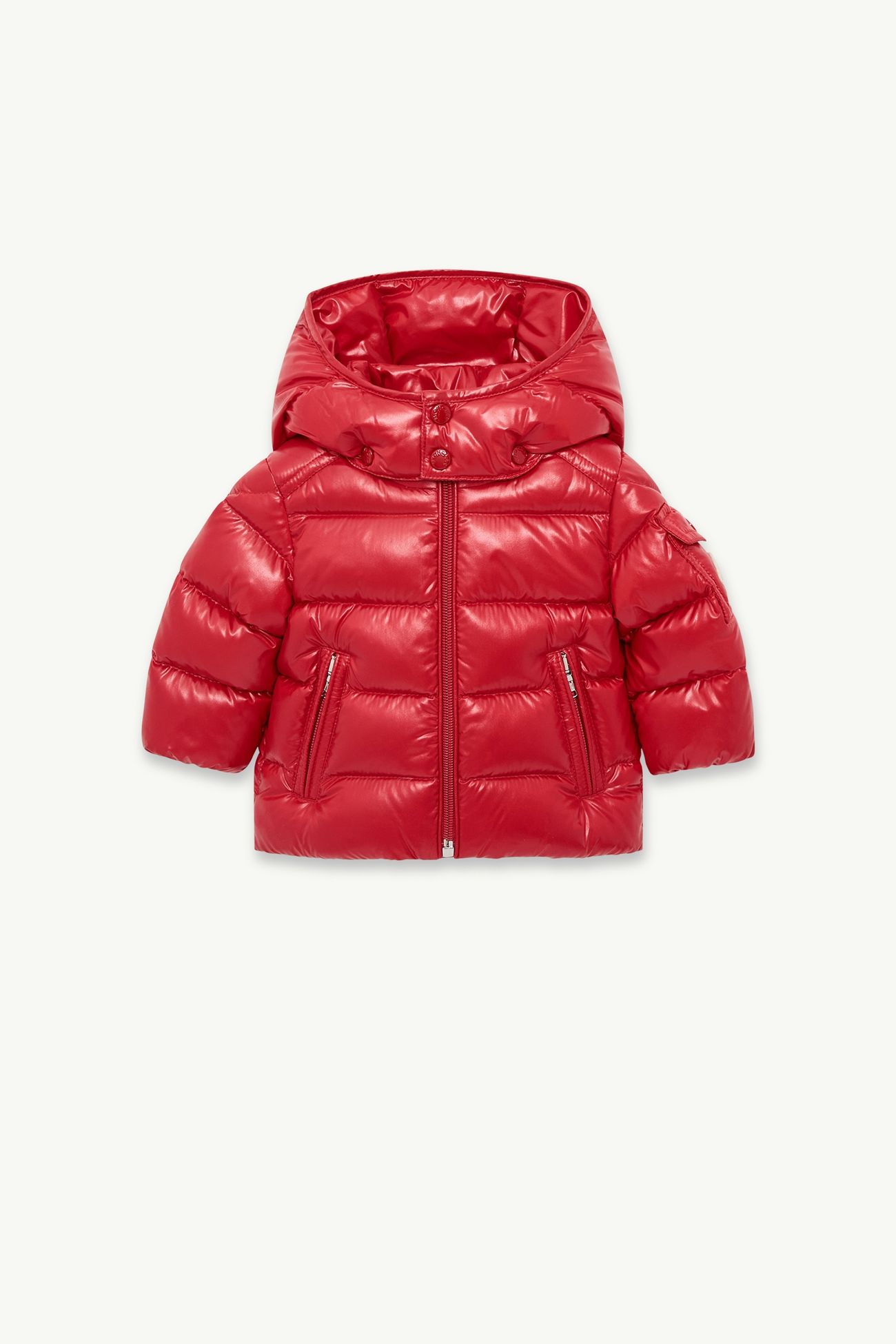 Moncler Maya男婴连帽短款羽绒夹克外套 男童 亮红色 Moncler 0