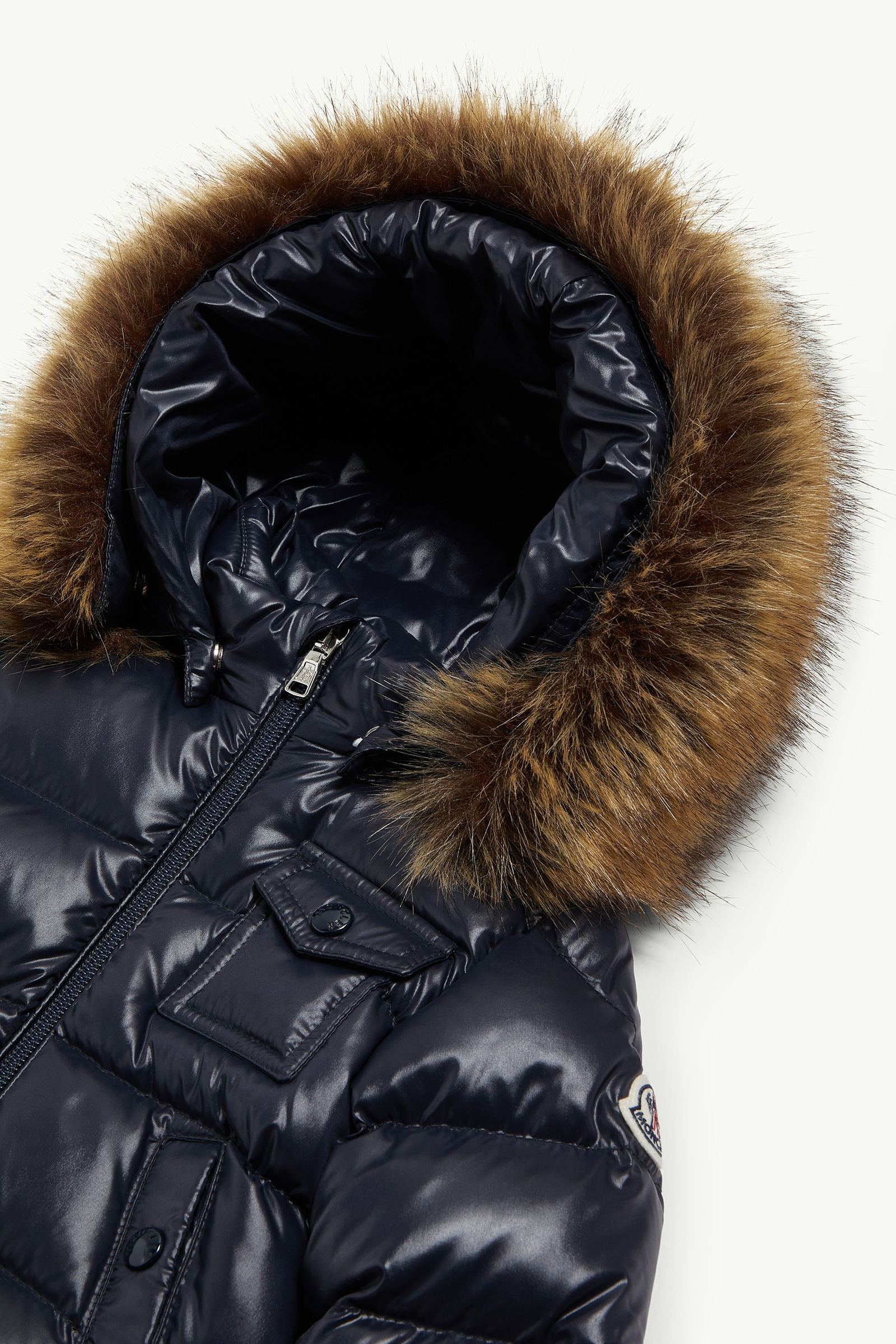Navy Blue K2 Hooded Faux Fur-Trimmed Down Jacket - Outerwear for