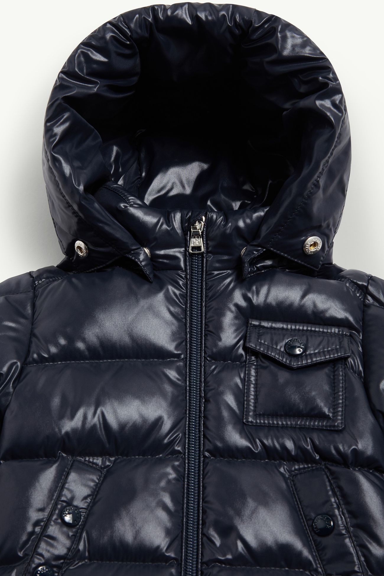 K2男童连帽合成材料饰边羽绒夹克外套 中性 海军蓝色 Moncler 3