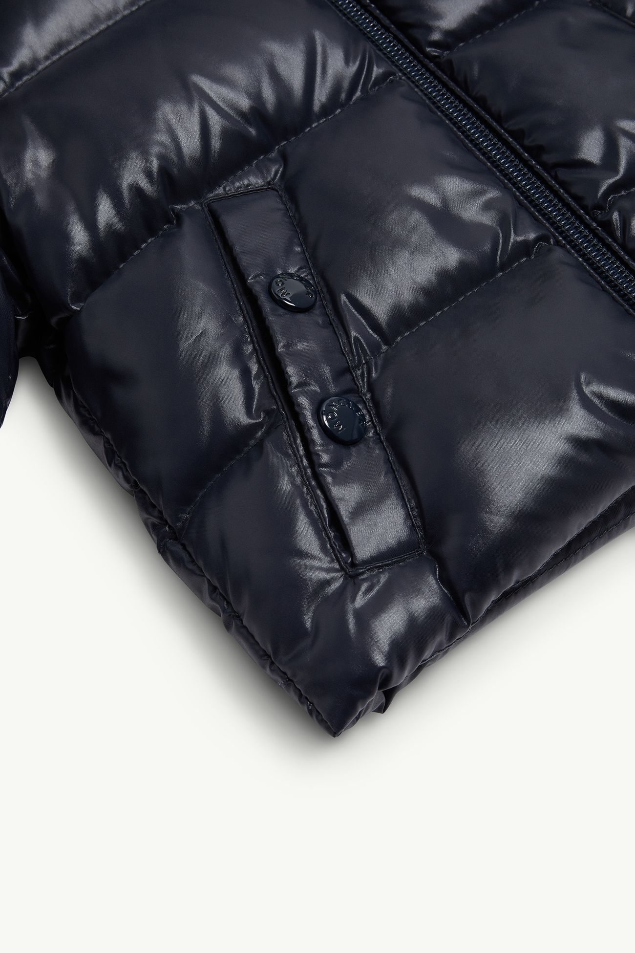 K2男童连帽合成材料饰边羽绒夹克外套 中性 海军蓝色 Moncler 4
