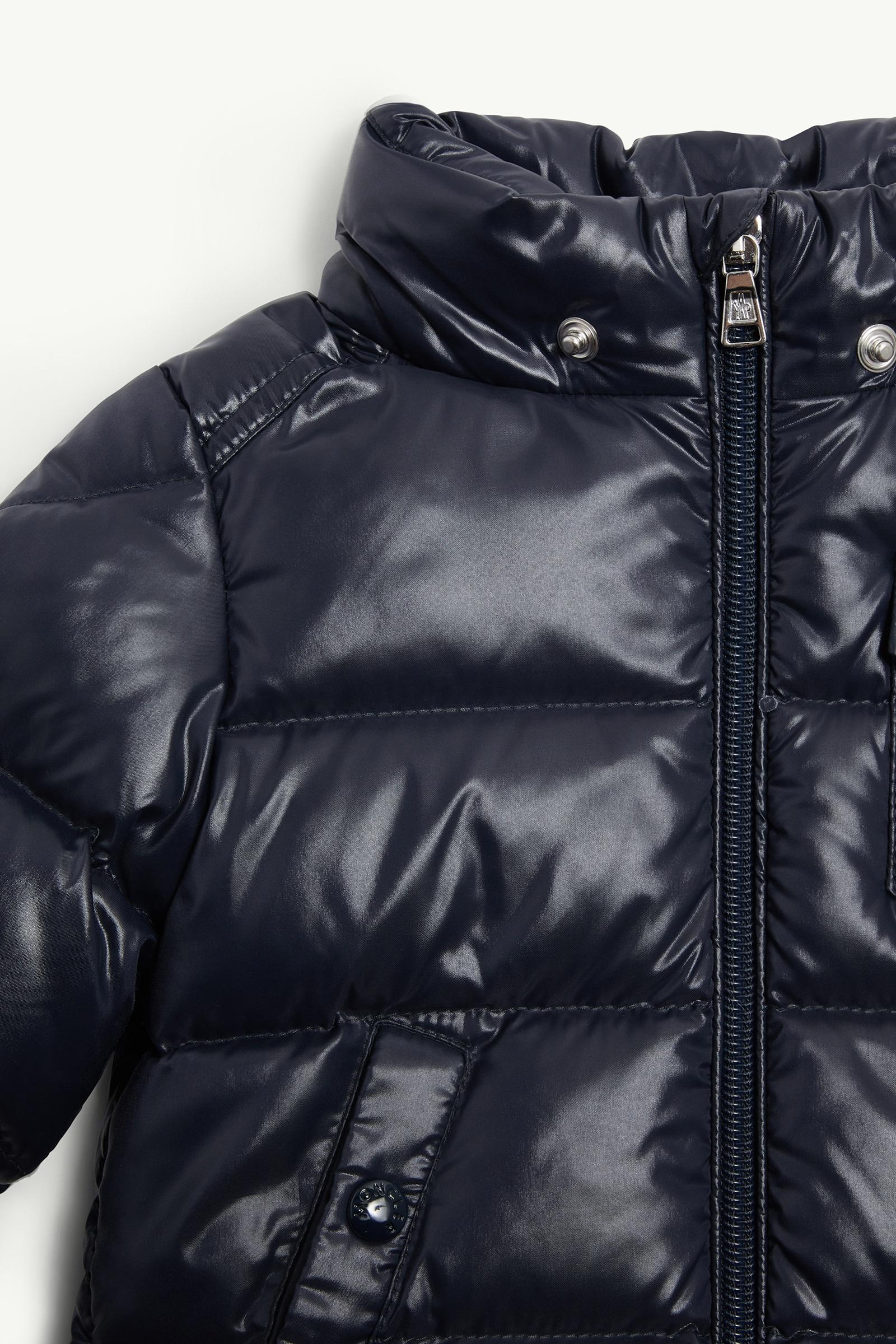 Navy Blue K2 Hooded Synthetic Material-Trimmed Down Jacket