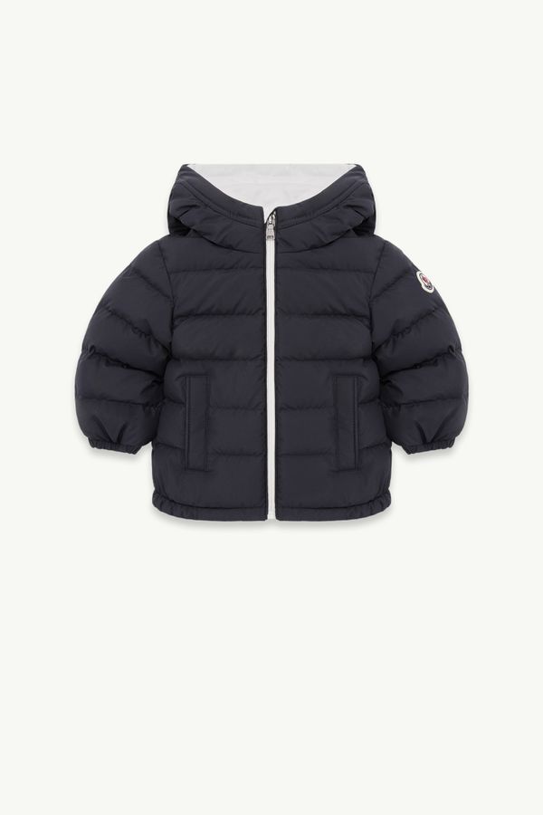 Brannock Hooded Down Jacket Boy Dark Blue Moncler 0