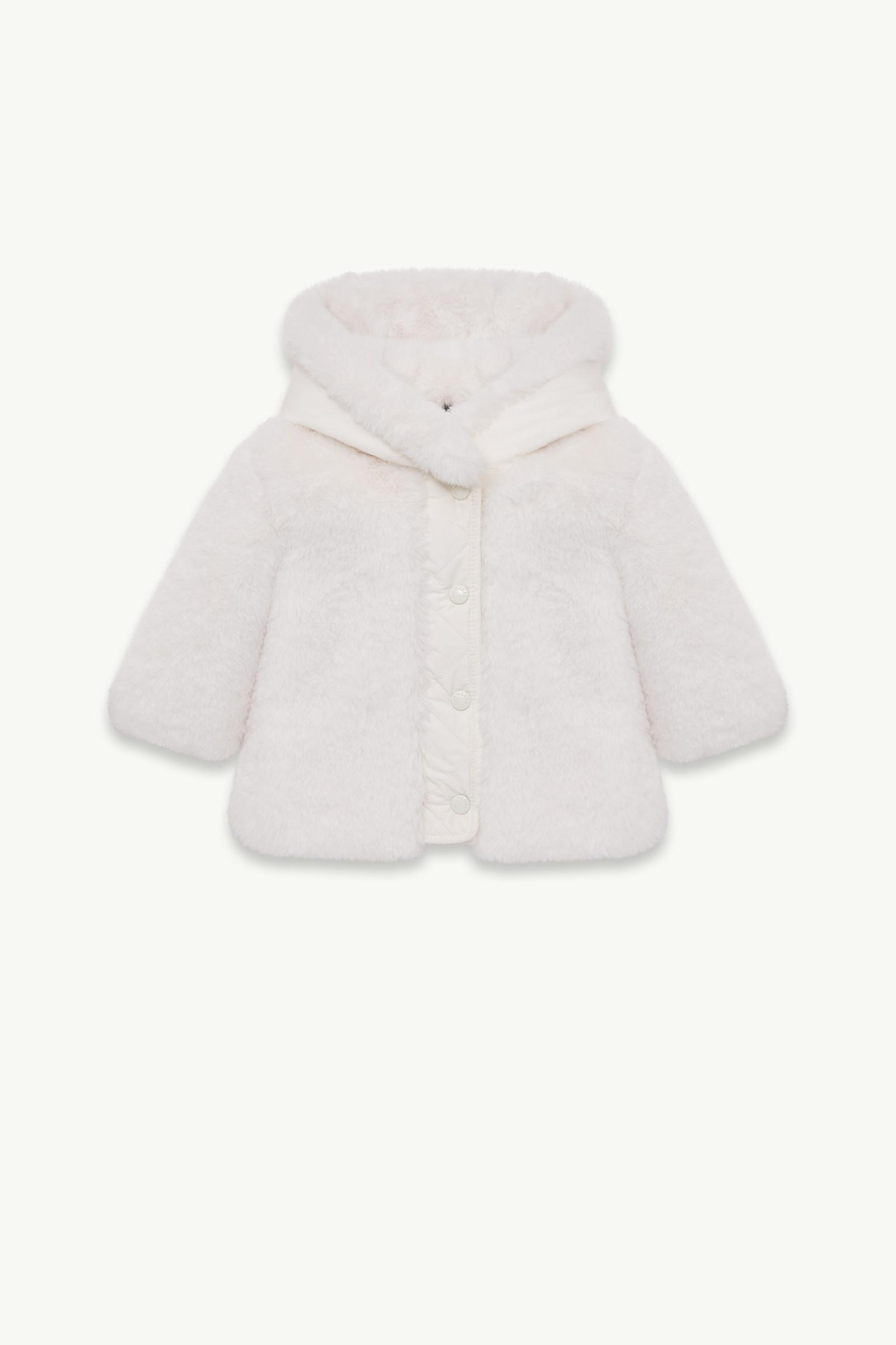 Veste matelassée en fausse fourrure à capuche Viona Fille Blanc Moncler, 1 of 0
