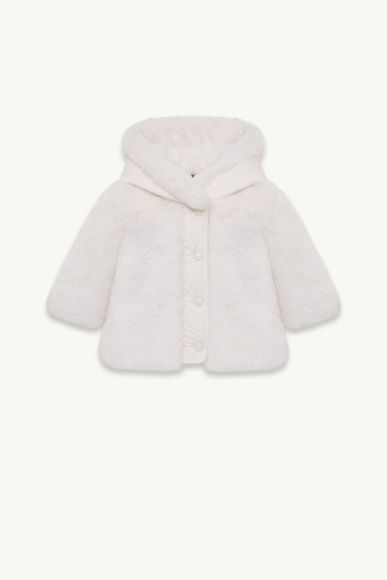 Viona Hooded Synthetic Material Padded Jacket Girl White Moncler 0