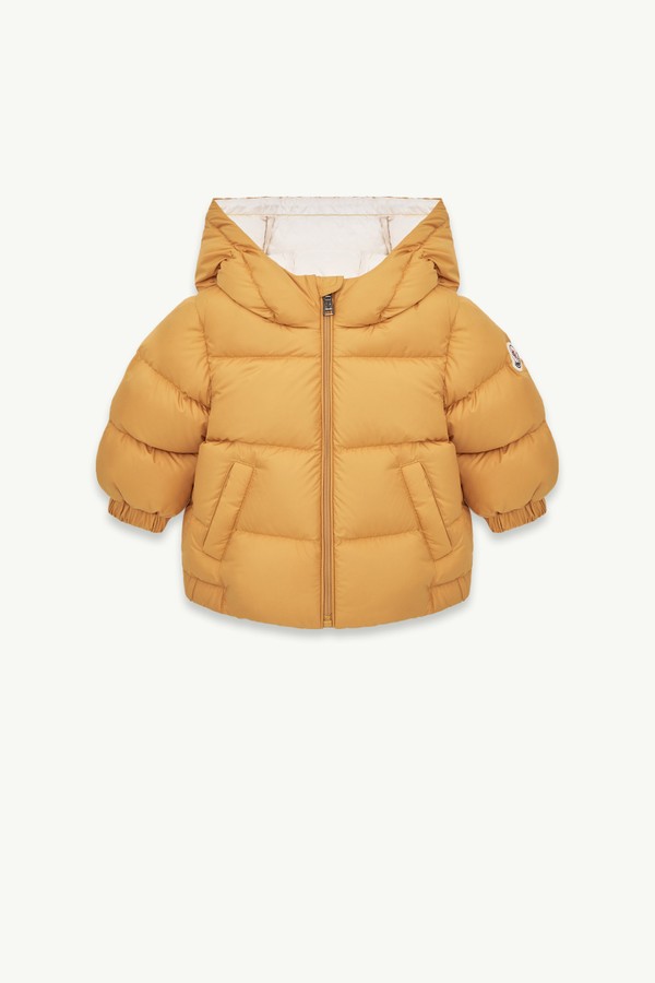New Macaire Hooded Down Jacket Boy Yellow Moncler 0
