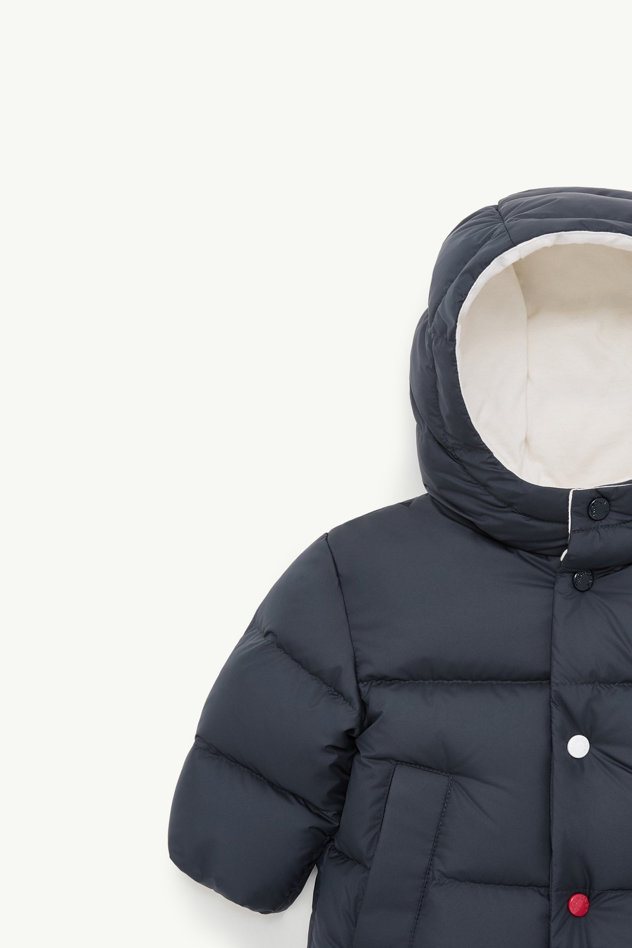 Romain Hooded Down Jacket Boy Navy Blue Moncler 1