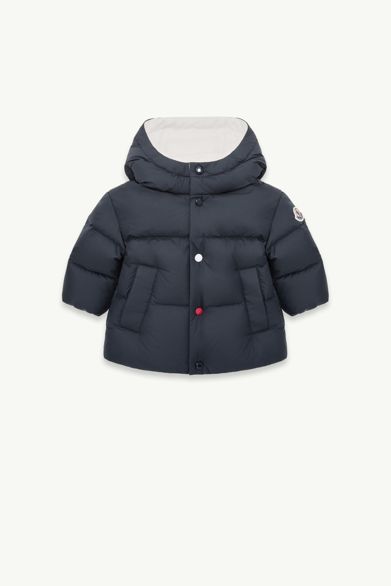 Romain Hooded Down Jacket Boy Navy Blue Moncler 0