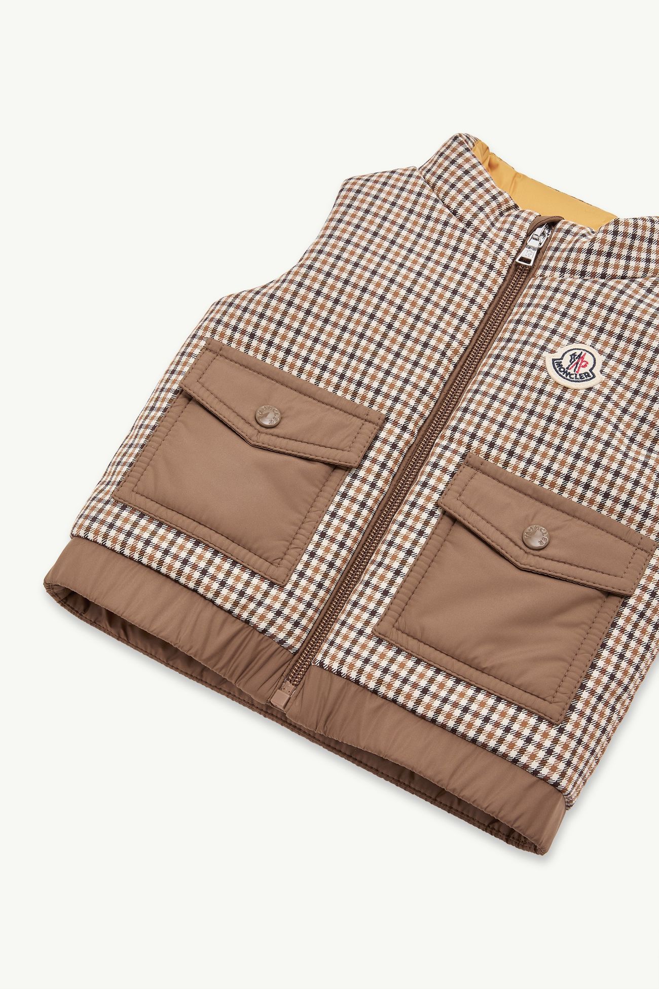 Adrien Cotton Blend Vest Boy Beige Moncler 1