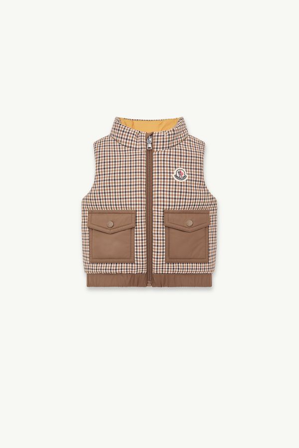 Adrien Cotton Blend Gilet Boy Beige Moncler 0
