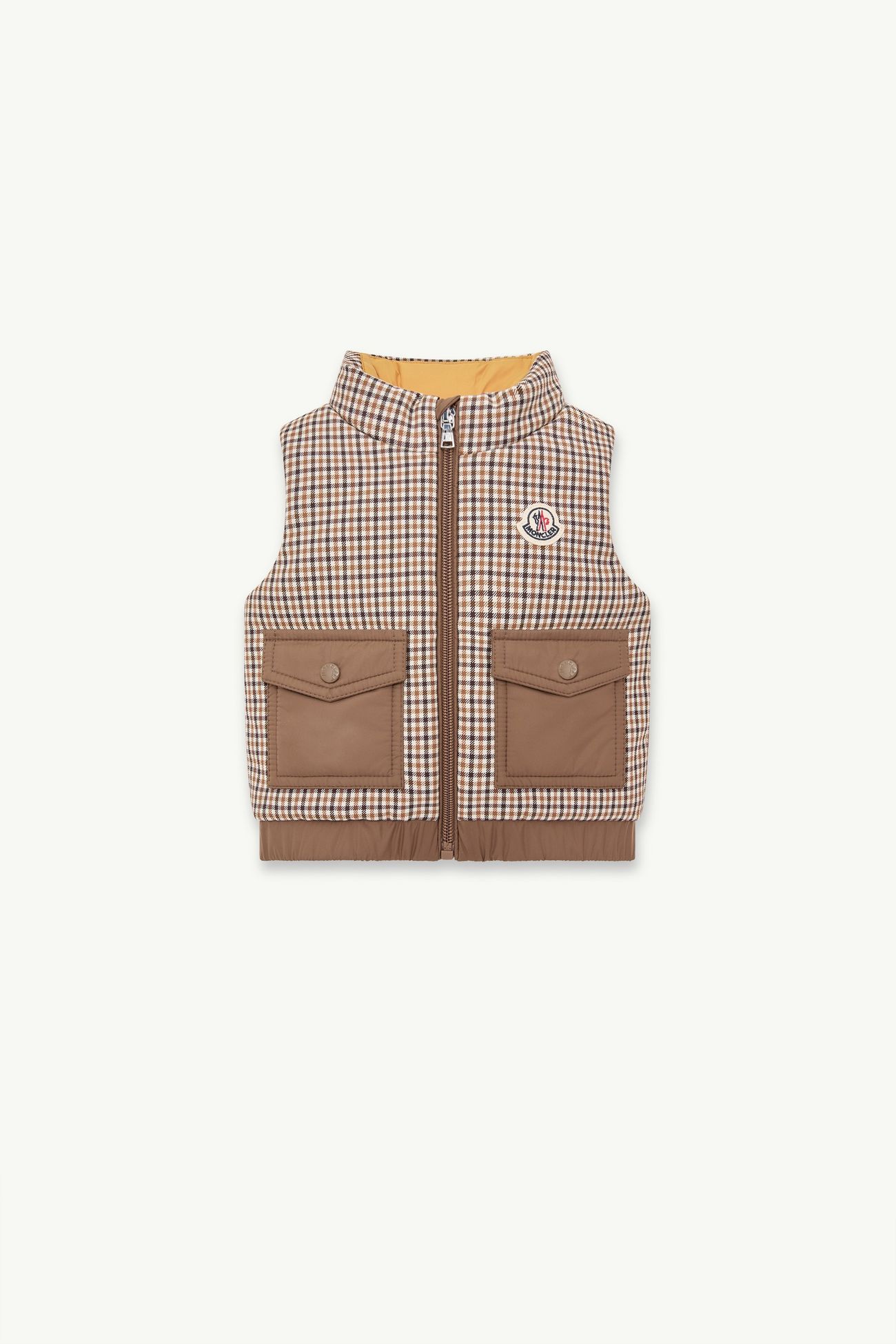 Adrien Cotton Blend Vest Boy Beige Moncler 0